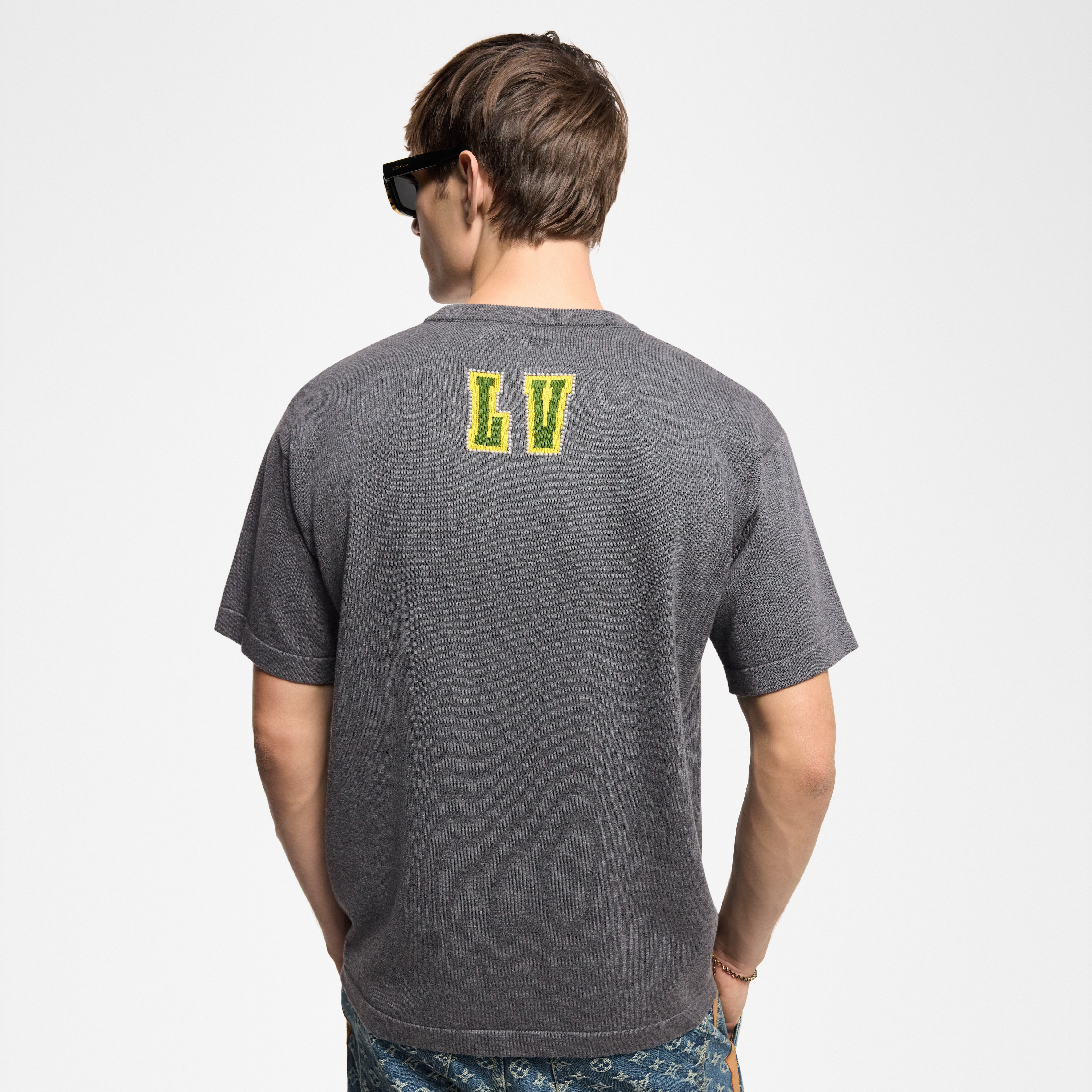  Ready-to-Wear Todas as Roupas Camiseta de Algodão com Bordado e Manga Curta | Louis Vuitton ® (Zoom no Produto)