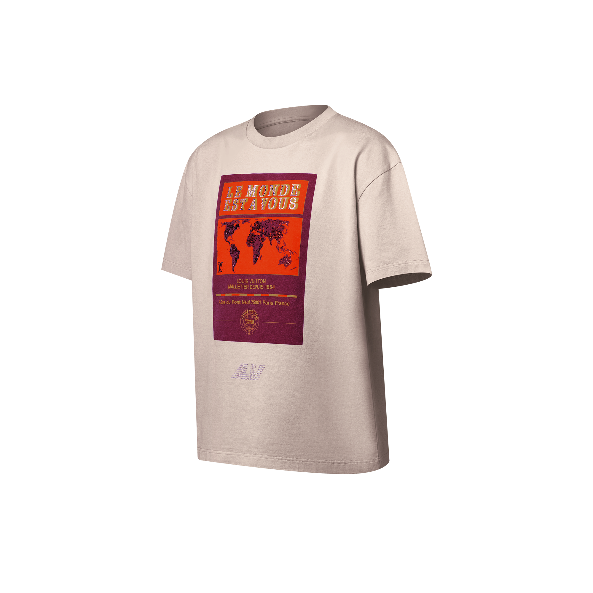  Ready-to-Wear Camisetas e Polos Camiseta de Algodão com Grafismo Bordado | Louis Vuitton ® (Zoom no Produto)