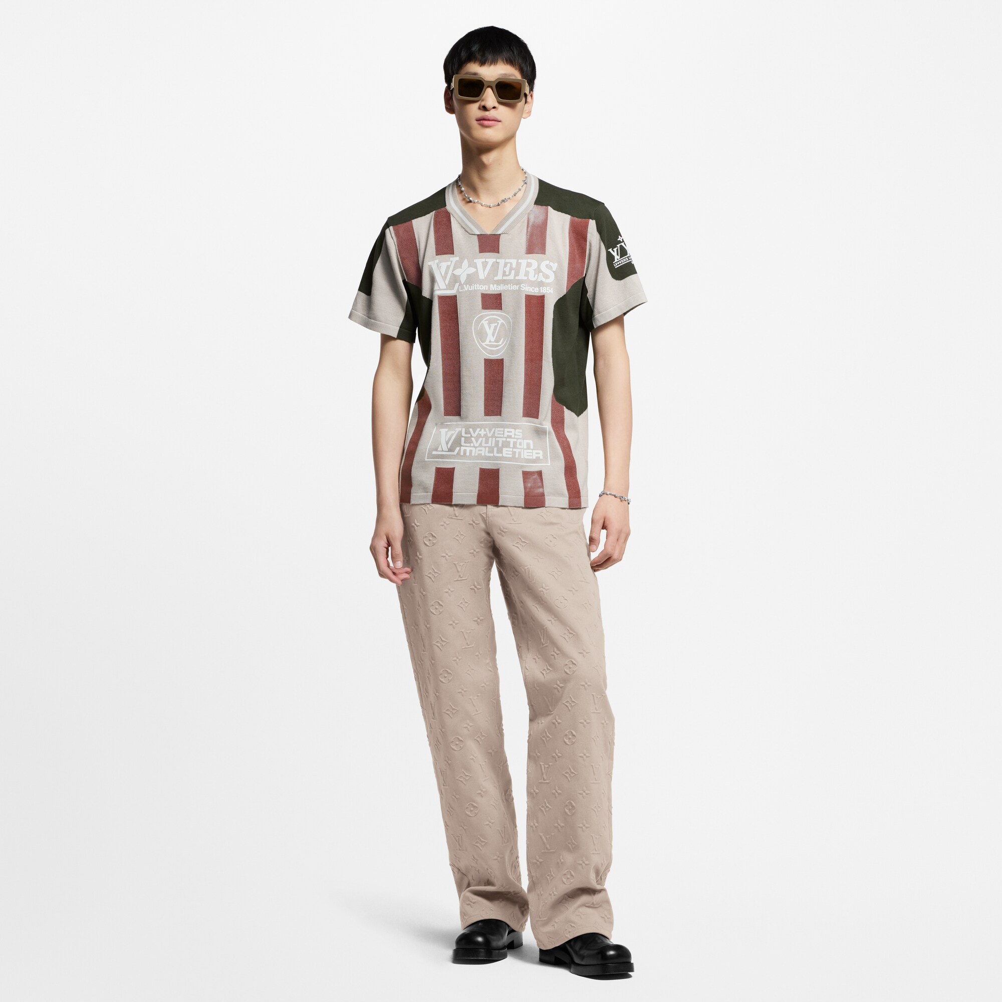  Discontinued Product Obs 15 Camiseta de Manga Curta com Intársia | Louis Vuitton ® (Zoom no Produto)