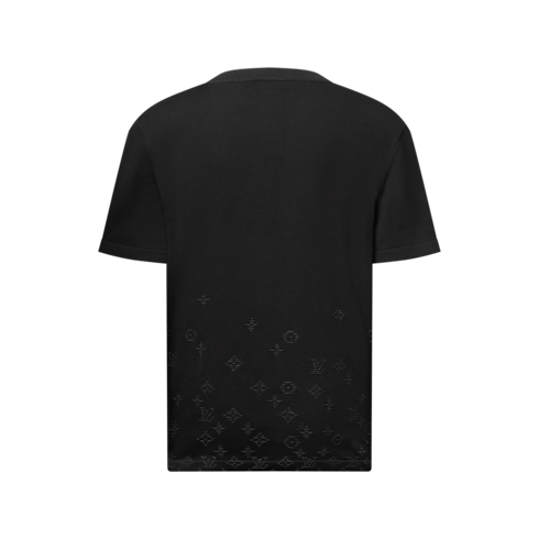 Camiseta de Manga Curta com Jacquard com Assinatura em Degradé – Vista Traseira