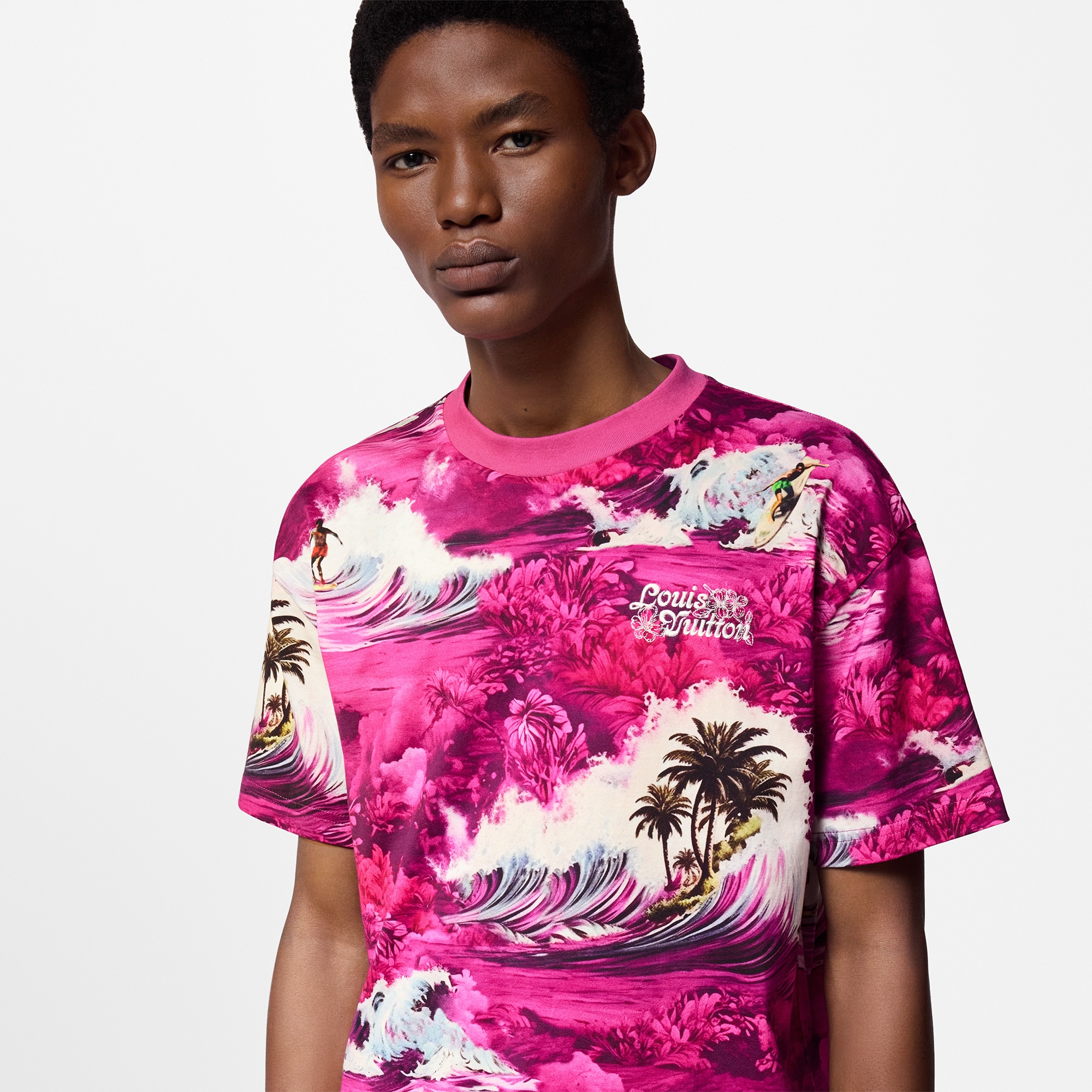  Ready-to-Wear Camisetas e Polos Camiseta de Manga Curta em Algodão Estampado | Louis Vuitton ® (Zoom no Produto)