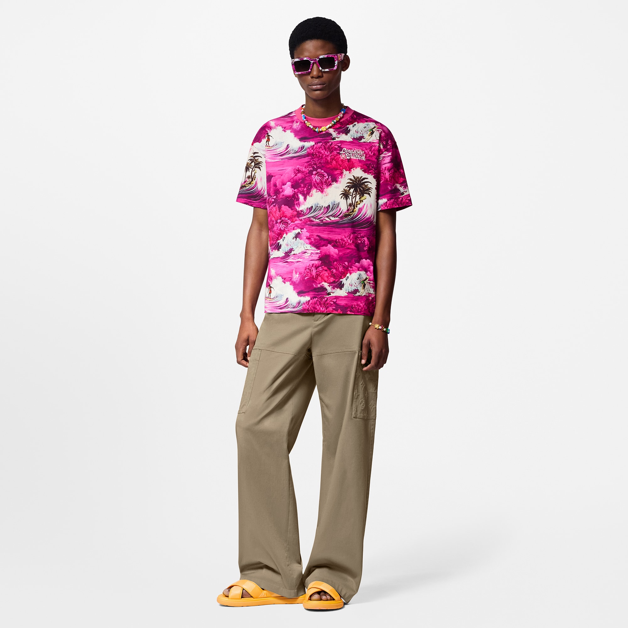  Ready-to-Wear Camisetas e Polos Camiseta de Manga Curta em Algodão Estampado | Louis Vuitton ® (Zoom no Produto)