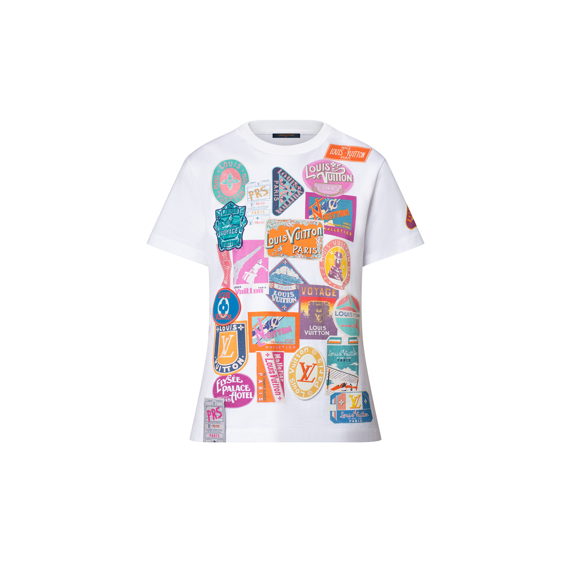  Ready-to-Wear Blusas Camiseta Estampada com Patches de Viagem | Louis Vuitton ® (Zoom no Produto)