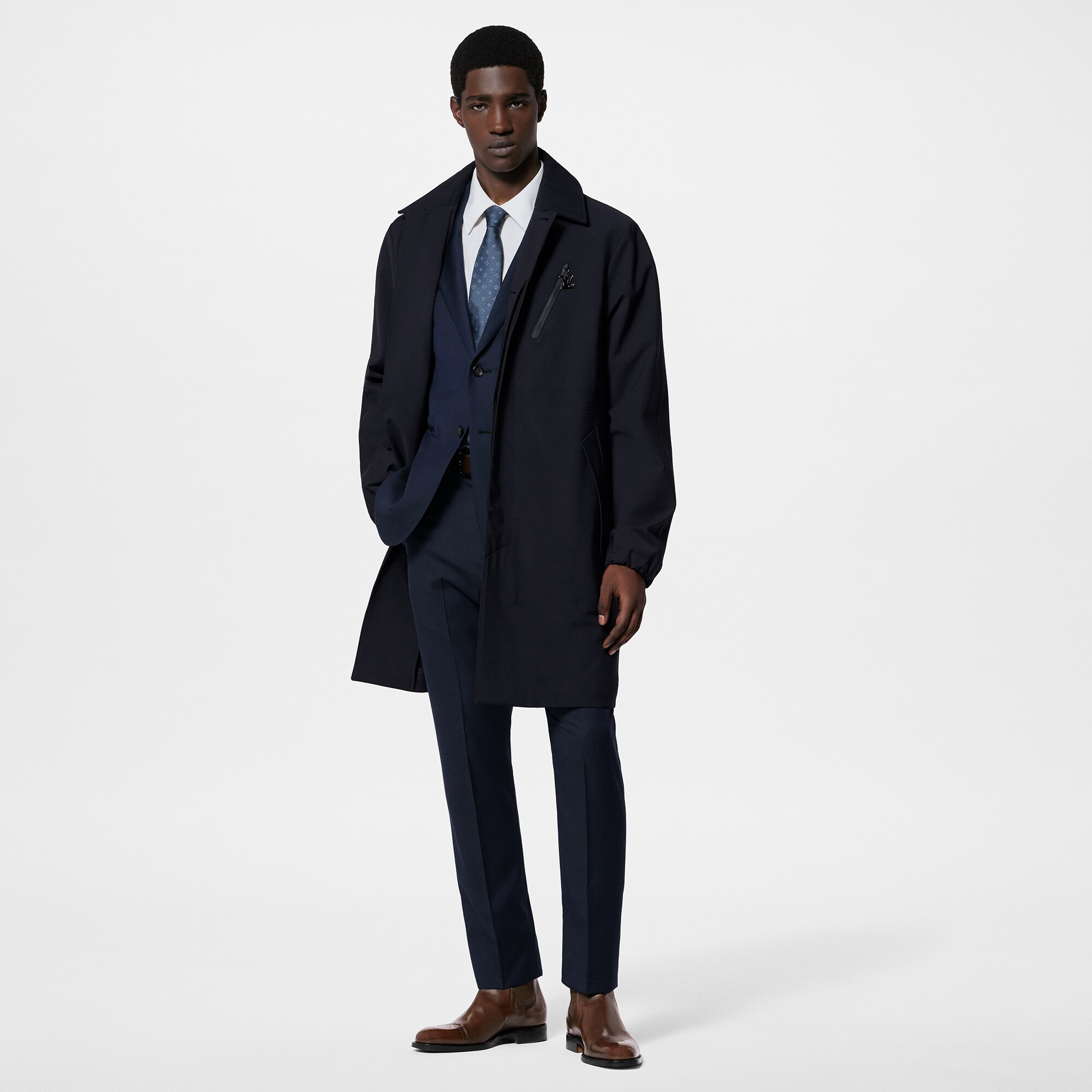  Discontinued Product Obs 12 Capa de Chuva em Lã Tecnológica | Louis Vuitton ® (Zoom no Produto)