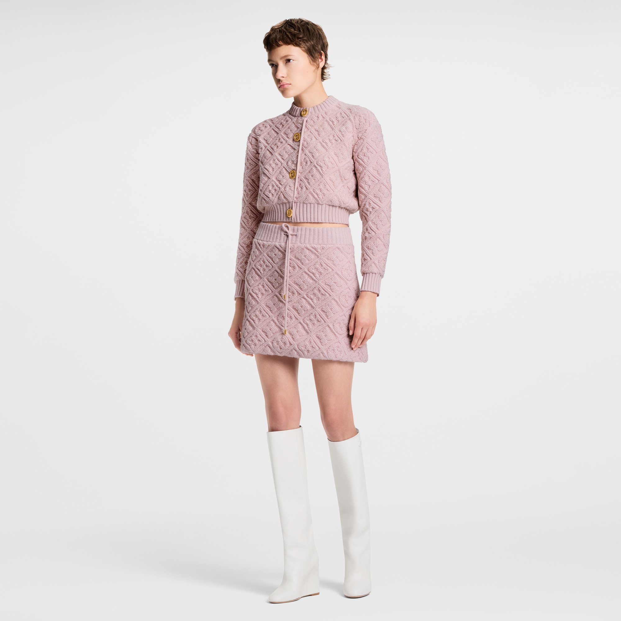  Ready-to-Wear Tricot Cardigã Atoalhado com Monogram | Louis Vuitton ® (Zoom no Produto)