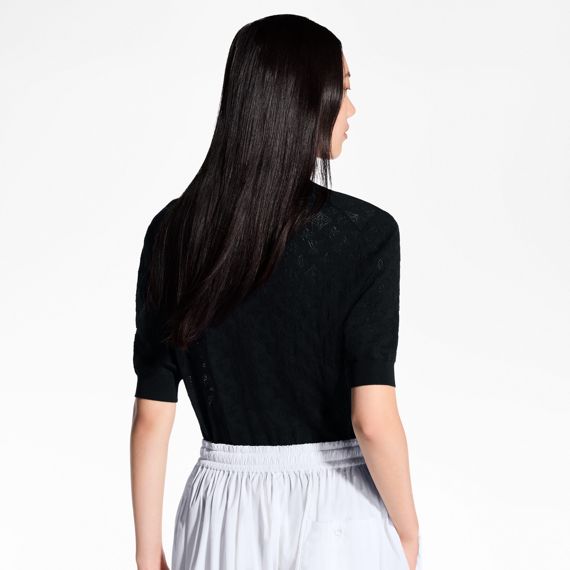  Ready-to-Wear Tricot Cardigã de Manga Curta Mahina Monogram | Louis Vuitton ® (Zoom no Produto)