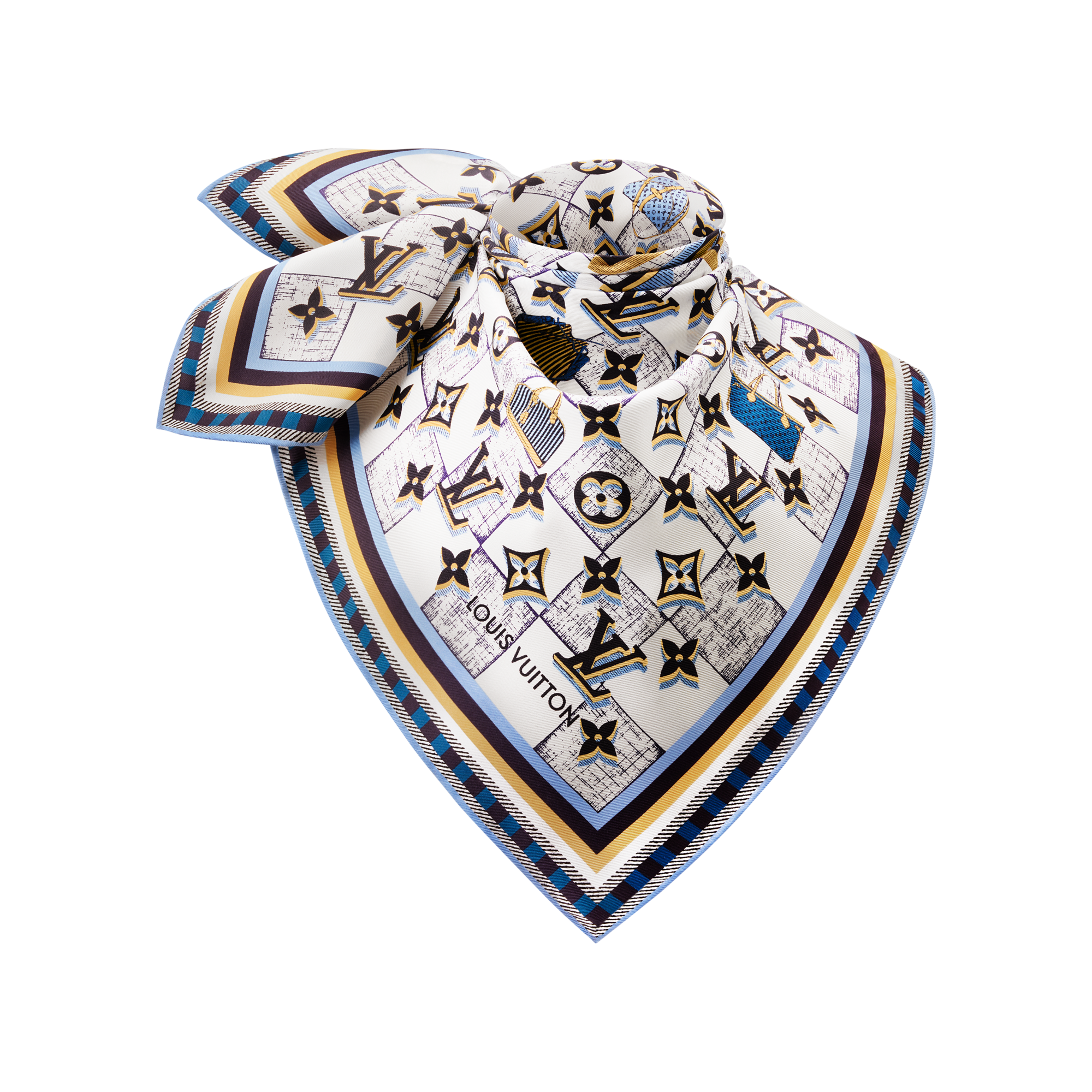 S00 Acessórios Lenços de Seda e Bandeaus Carré Damiergram 70 cm | Louis Vuitton ® (Zoom no Produto)