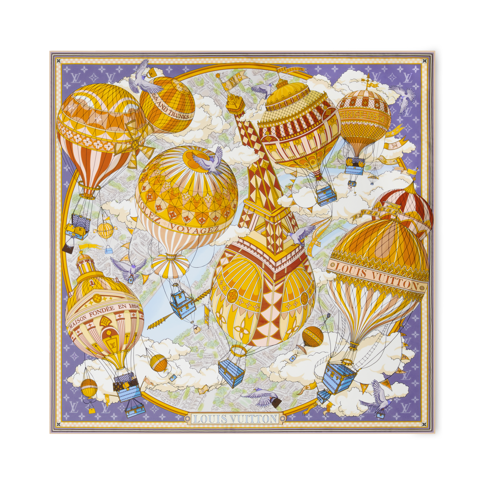 S00 Acessórios Lenços de Seda e Bandeaus Carré From The Cloud 90 cm | Louis Vuitton ® (Zoom no Produto)