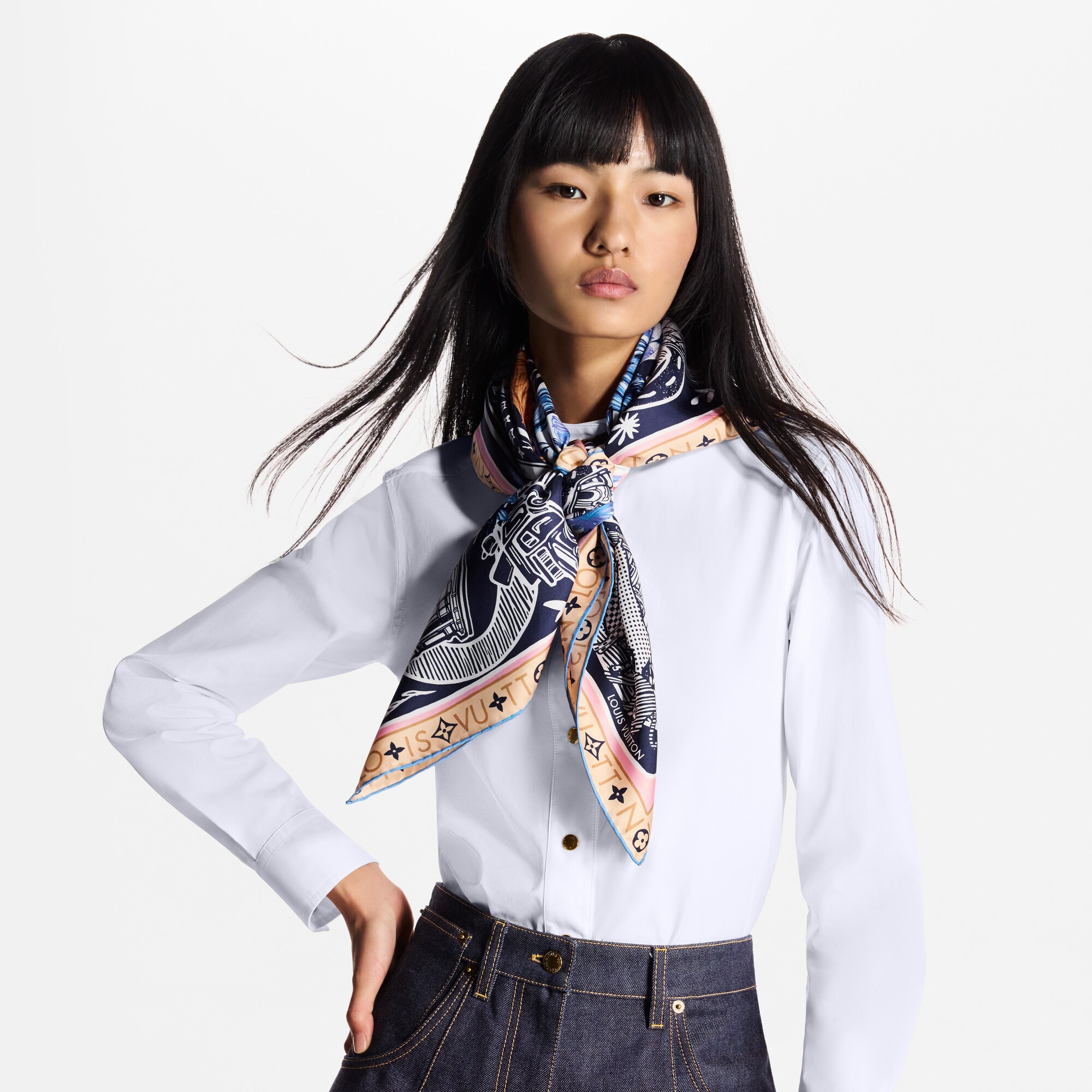 S00 Acessórios Lenços de Seda e Bandeaus Carré Jardin Des Plantes 90 cm | Louis Vuitton ® (Zoom no Produto)