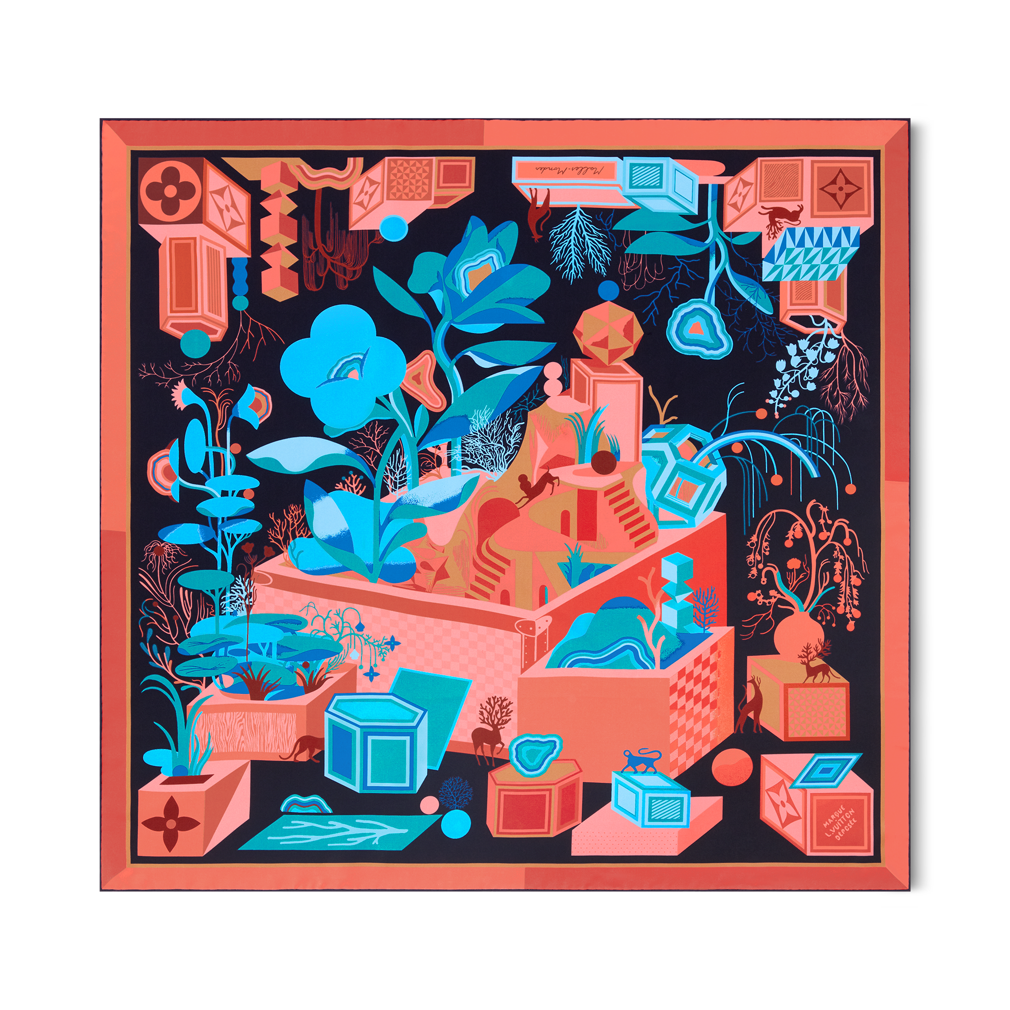 S00 Acessórios Lenços de Seda e Bandeaus Carré Malles Monde 90 cm | Louis Vuitton ® (Zoom no Produto)