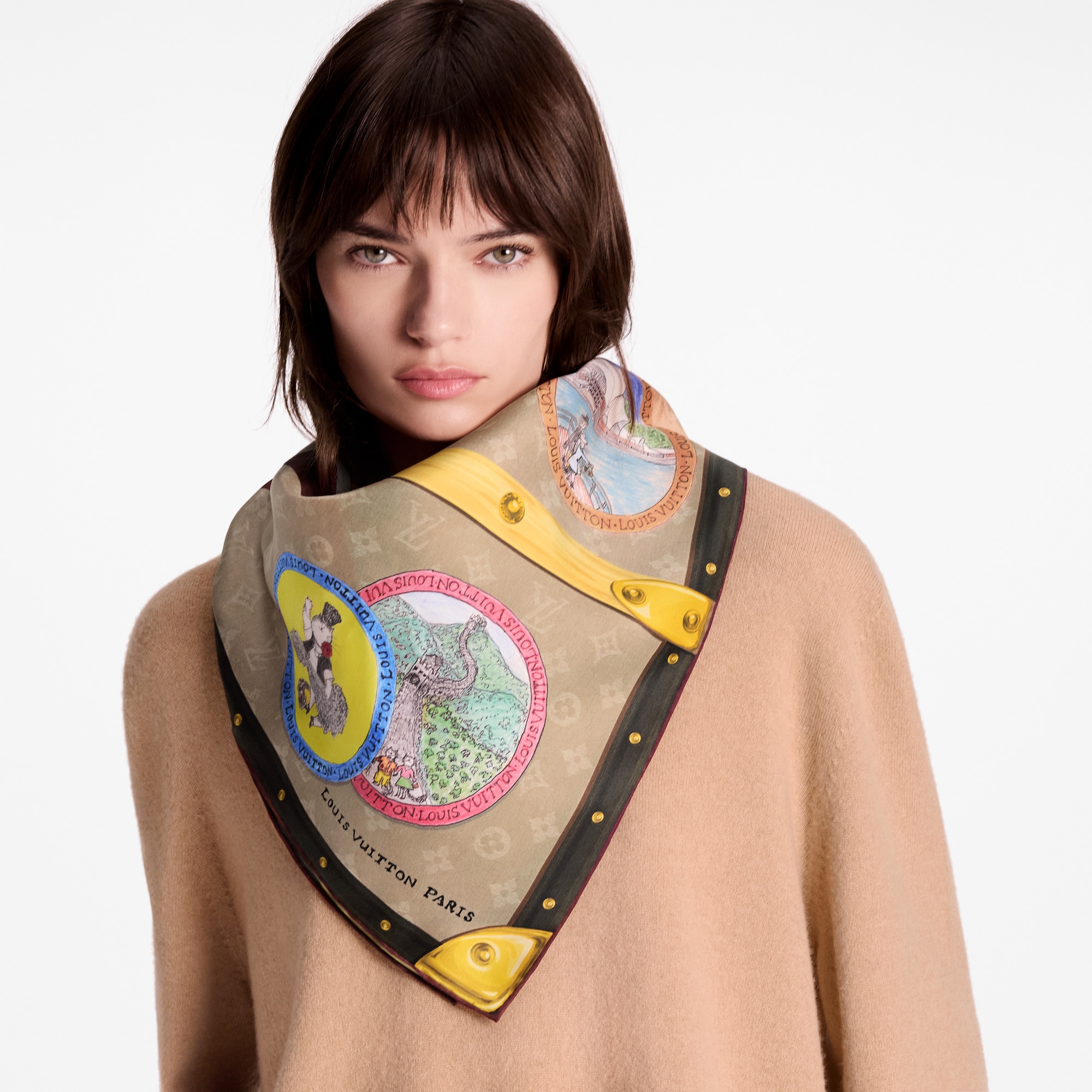 S00 Acessórios Lenços de Seda e Bandeaus Carré My LV Trunk 90 cm | Louis Vuitton ® (Zoom no Produto)