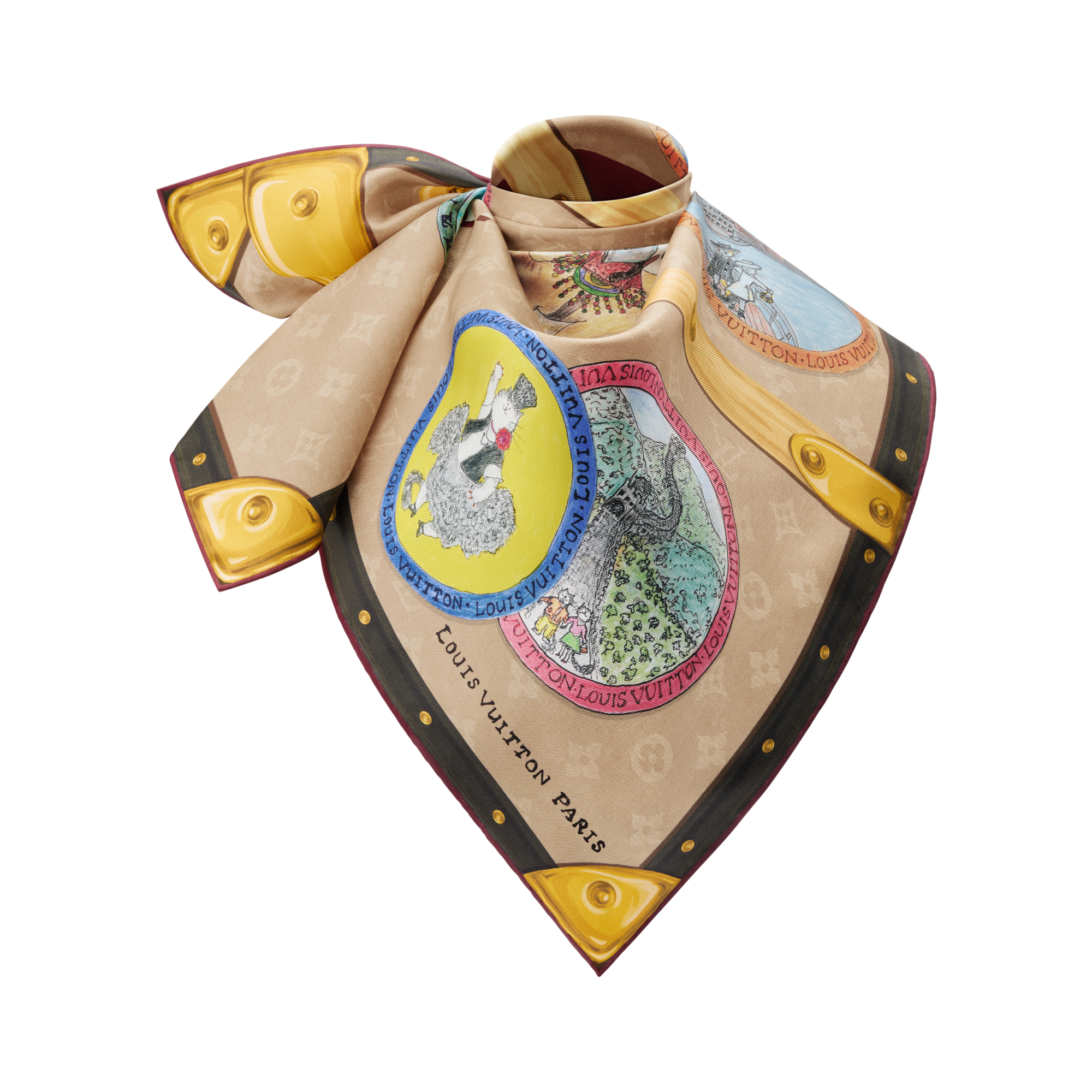 S00 Acessórios Lenços de Seda e Bandeaus Carré My LV Trunk 90 cm | Louis Vuitton ® (Zoom no Produto)