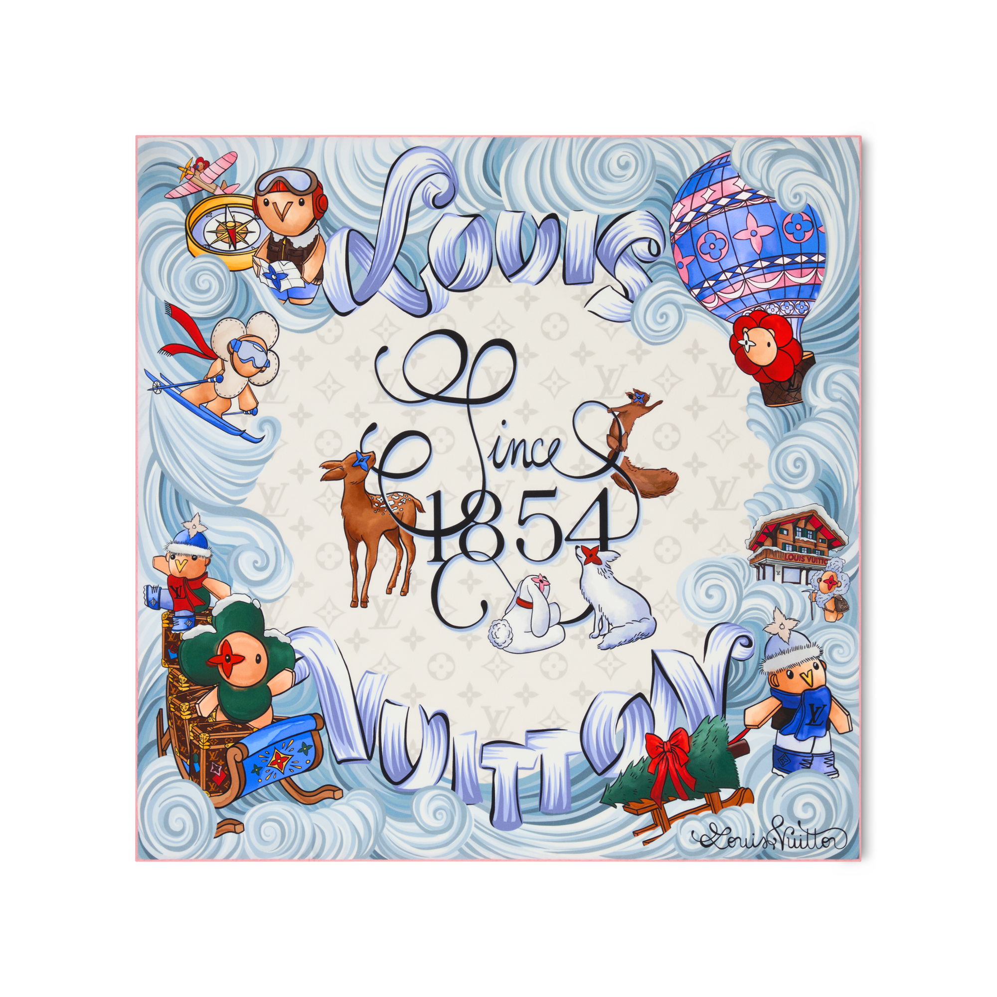 S00 Acessórios Lenços de Seda e Bandeaus Carré Vivienne Winter Holiday 70 cm | Louis Vuitton ® (Zoom no Produto)