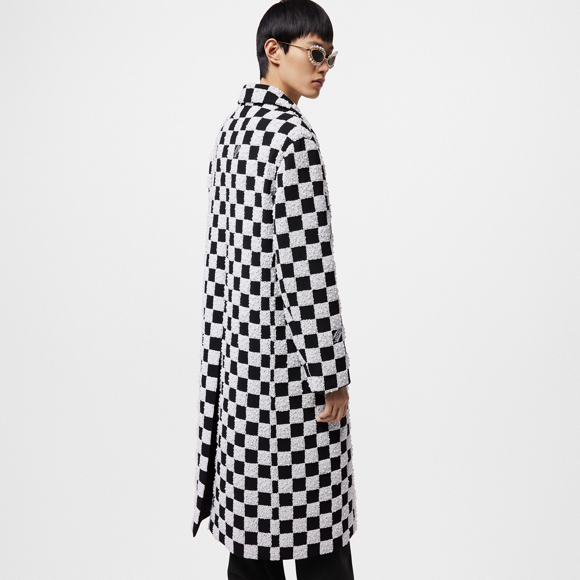  Ready-to-Wear Casacos e Agasalhos Casaco com Xadrez Damier Bordado em Pérolas - Feito Sob Encomenda | Louis Vuitton ® (Zoom no Produto)