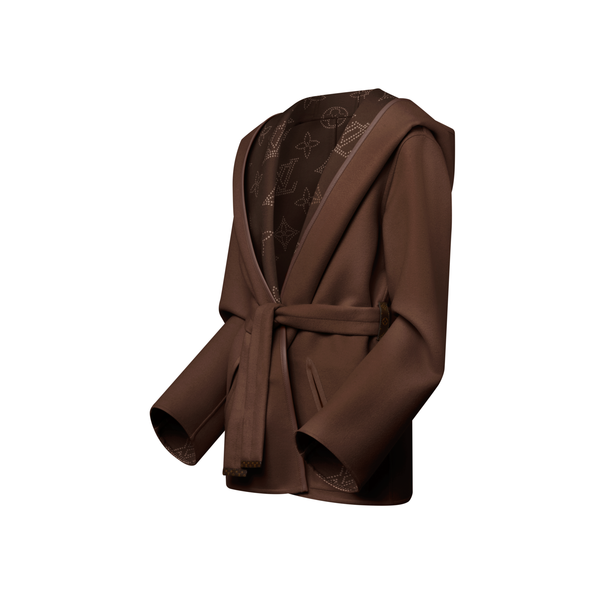  Ready-to-Wear Casacos e Jaquetas Casaco Curto Reversível de Amarrar com Capuz | Louis Vuitton ® (Zoom no Produto)