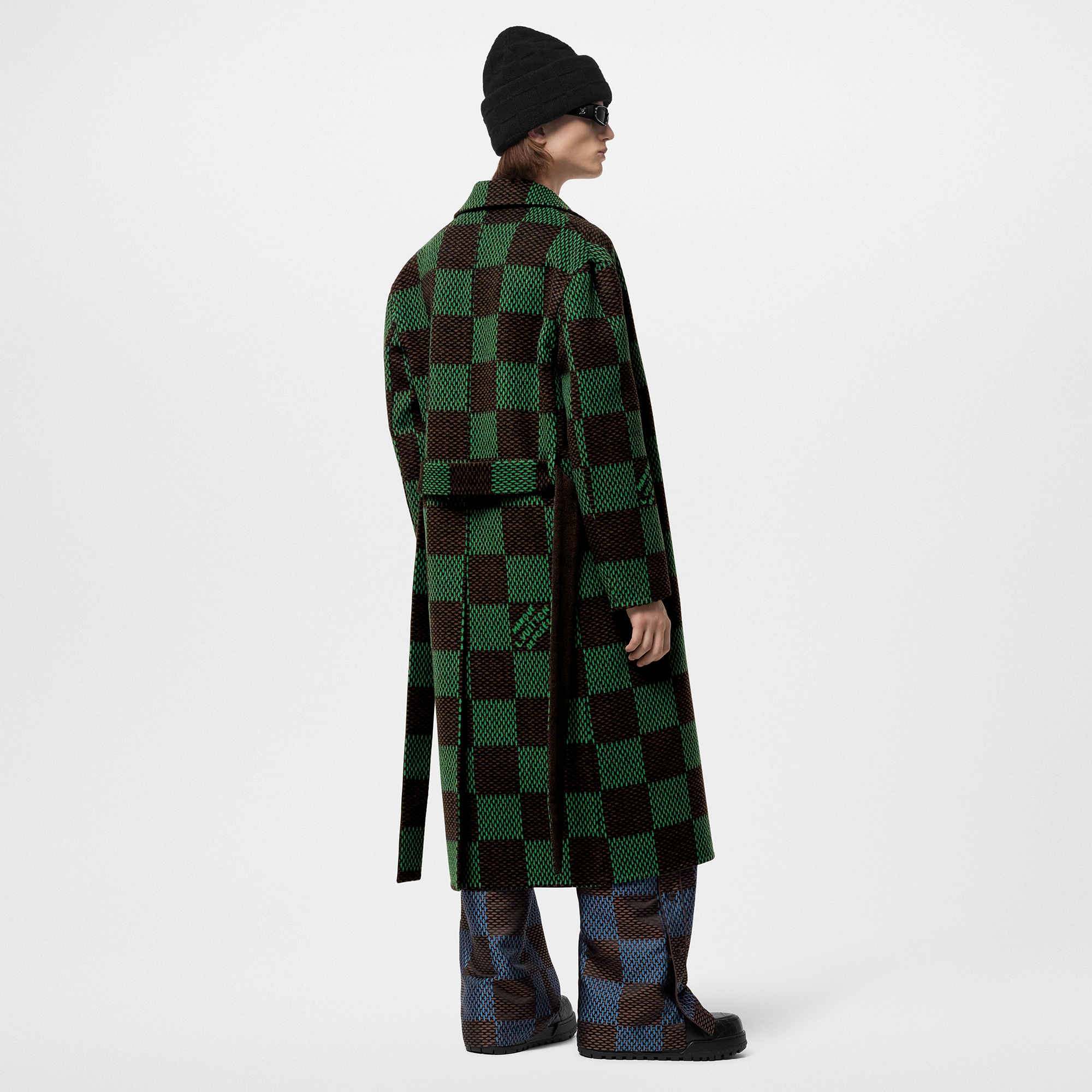  Discontinued Product Obs 9 Casaco Damier Dupla Face com Cinto em Mescla de Lã | Louis Vuitton ® (Zoom no Produto)