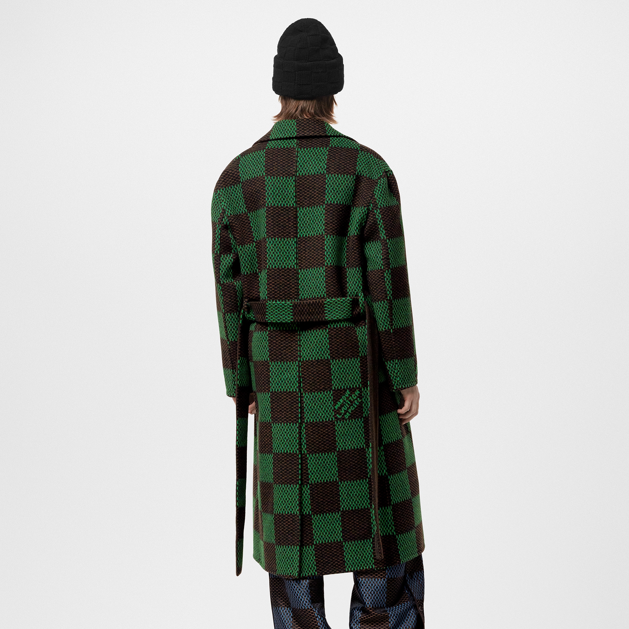  Discontinued Product Obs 9 Casaco Damier Dupla Face com Cinto em Mescla de Lã | Louis Vuitton ® (Zoom no Produto)