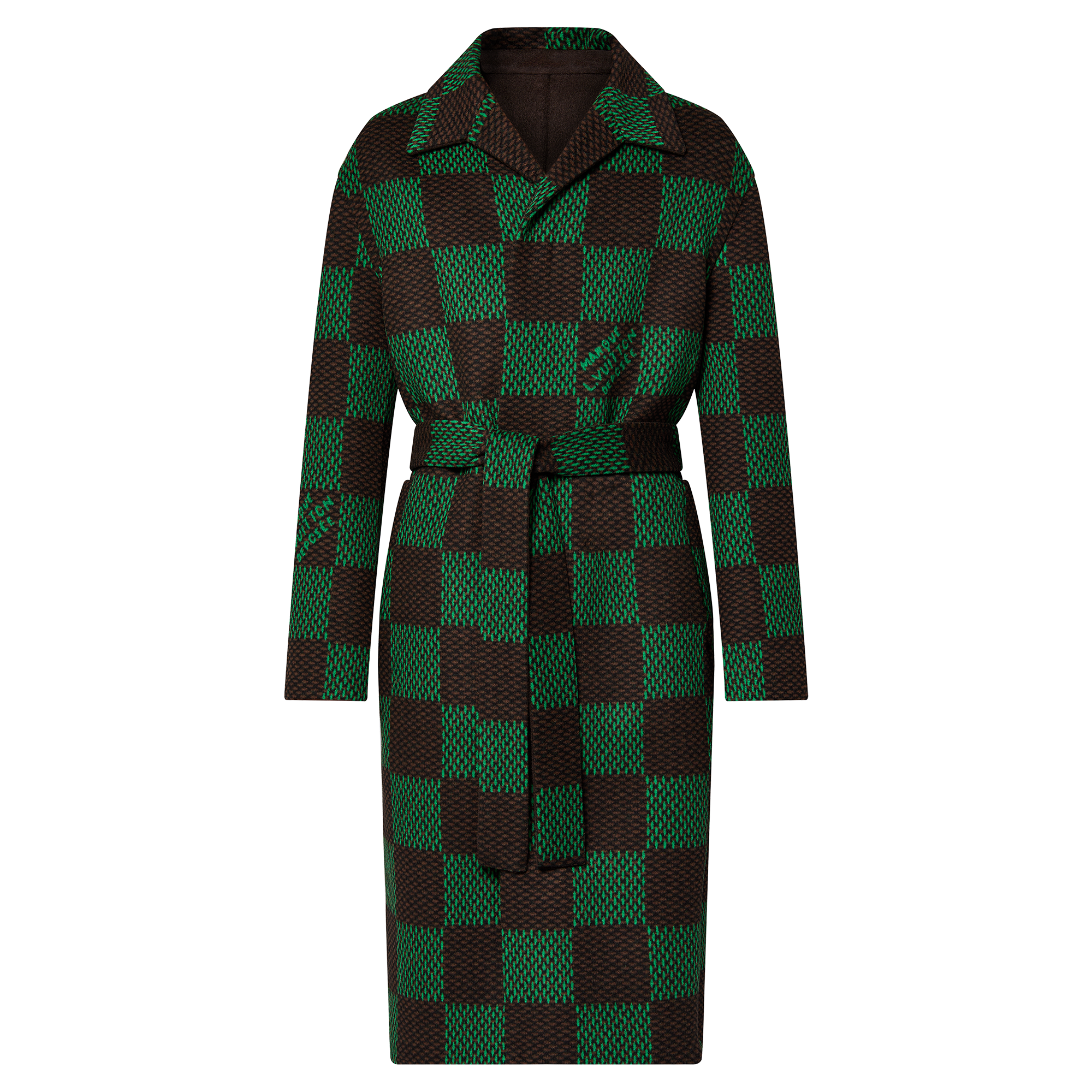  Discontinued Product Obs 9 Casaco Damier Dupla Face com Cinto em Mescla de Lã | Louis Vuitton ® (Zoom no Produto)