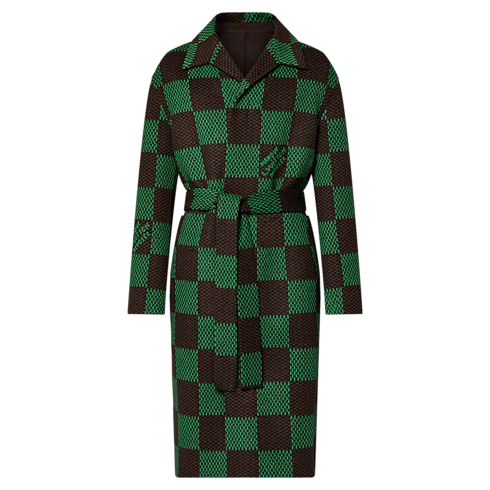 Discontinued Product Obs 9 Casaco Damier Dupla Face com Cinto em Mescla de Lã | Louis Vuitton ® (Zoom no Produto)