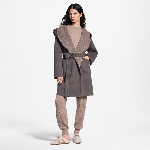 Ready-to-Wear Casacos e Jaquetas Casaco de Amarrar Reversível com Capuz | Louis Vuitton ® (Zoom no Produto)