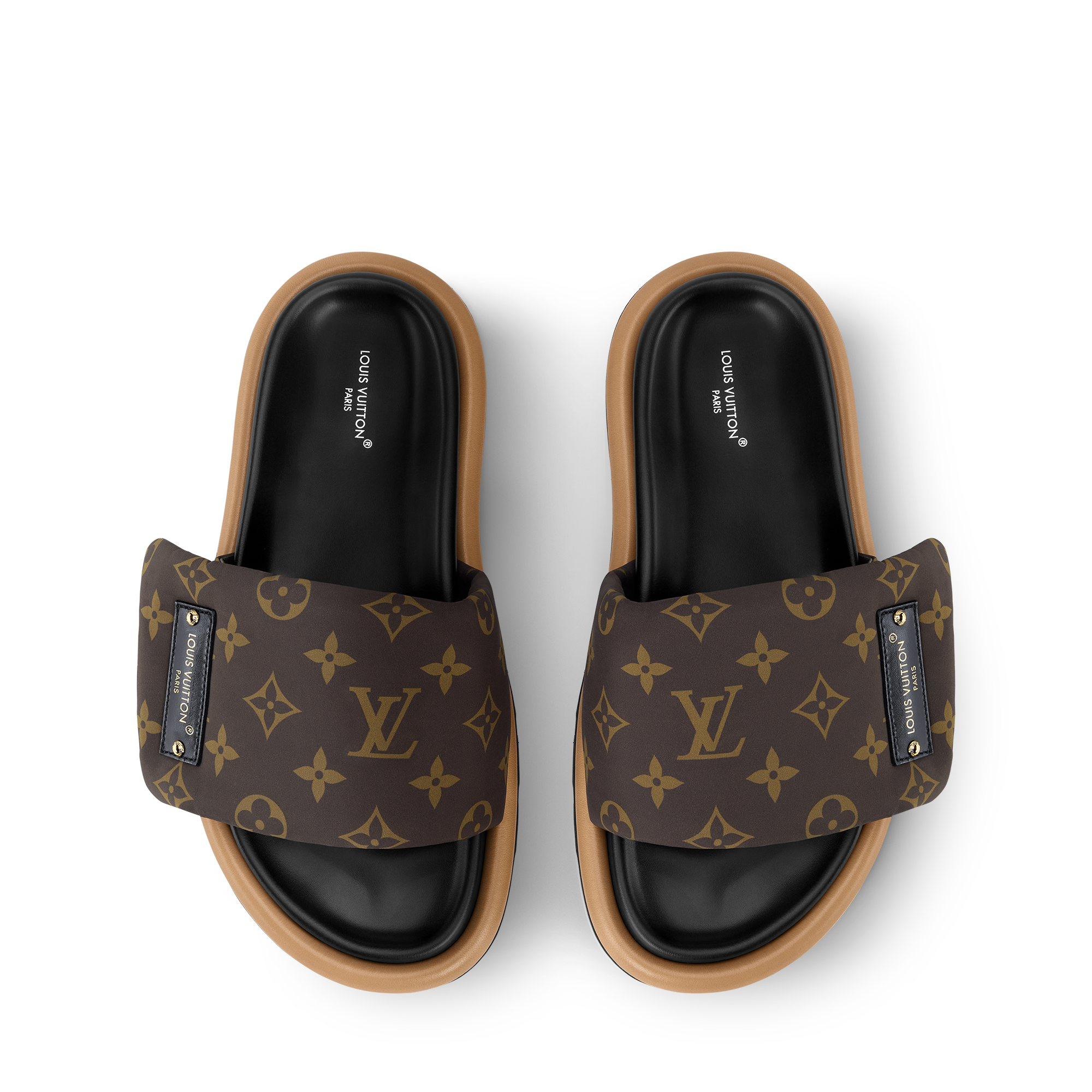  Sapatos Mules e Chinelos Chinelo Pool Pillow | Louis Vuitton ® (Zoom no Produto)