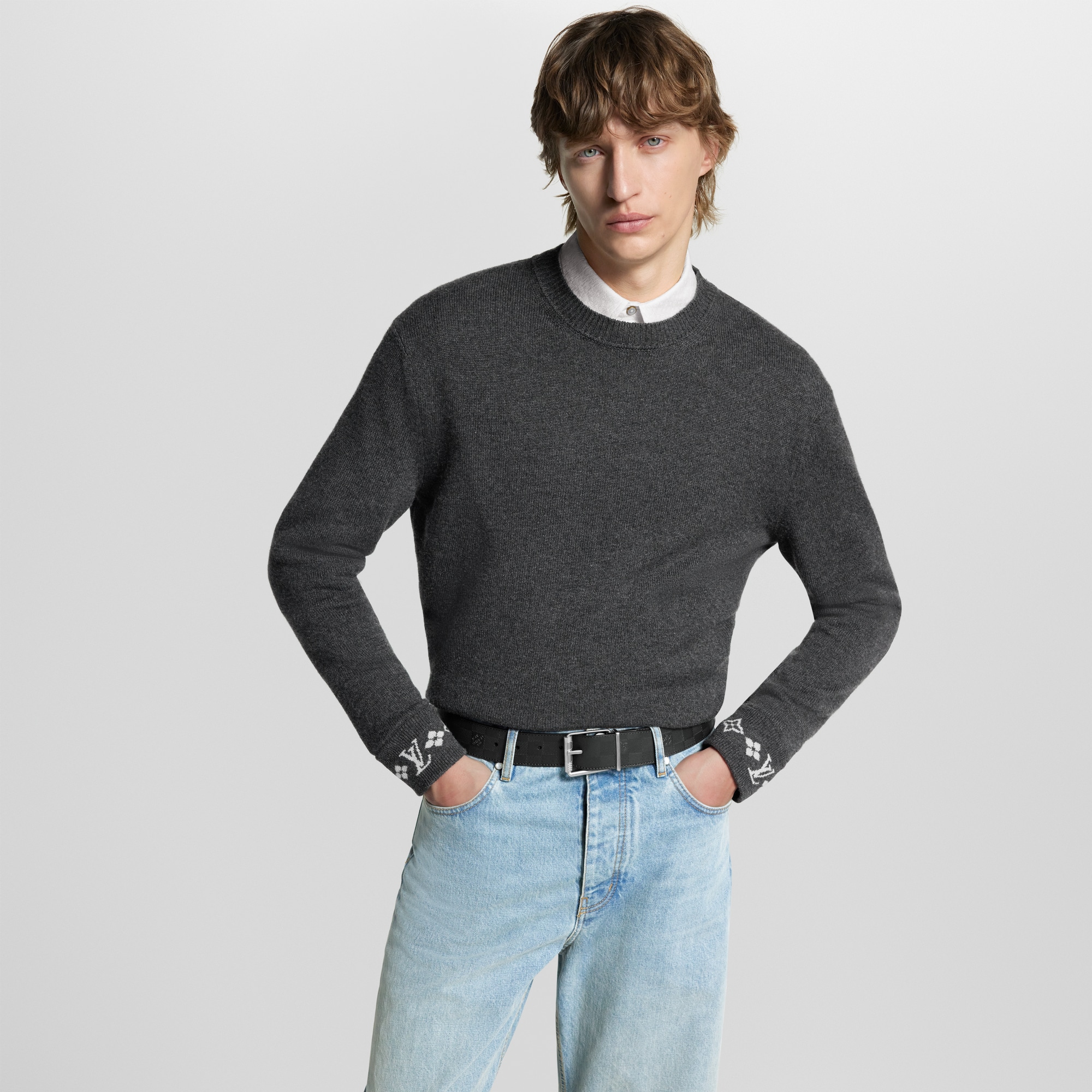 Couro Damier Infini Acessórios Cintos Cinto Damier Print Reversível 40MM | Louis Vuitton ® (Zoom no Produto)