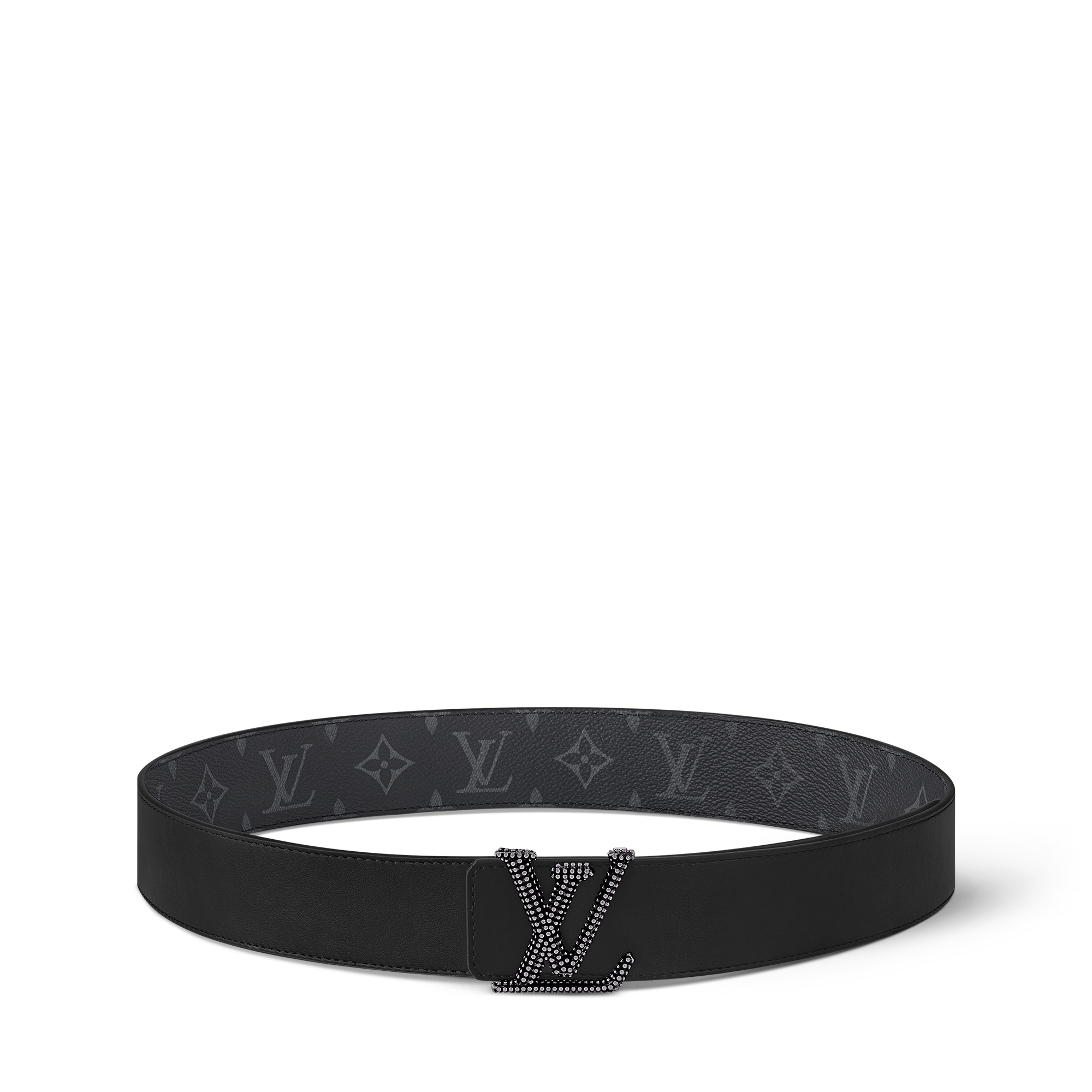 Monogram Eclipse Acessórios Cintos Cinto Reversível LV Initiales Studs 40mm  | Louis Vuitton ® (Zoom no Produto)