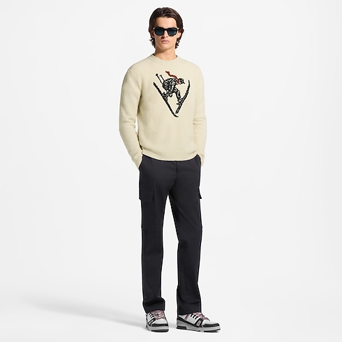 Intarsia Signature Long-Sleeved Pullover – No Corpo