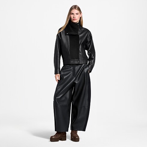Ready-to-Wear Casacos e Jaquetas Jaqueta Biker com Detalhe de Lã | Louis Vuitton ® (Zoom no Produto)