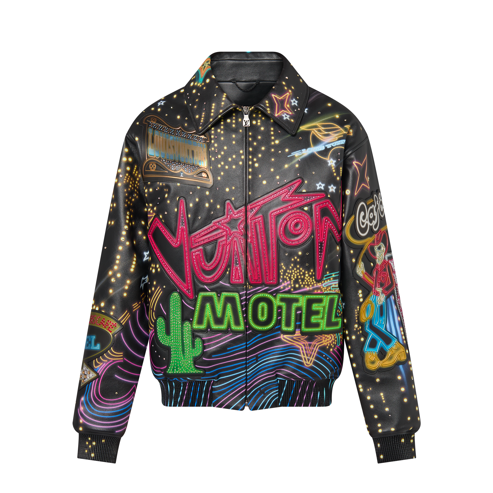  Ready-to-Wear Casacos e Agasalhos Jaqueta Bomber de Couro Bordada - Feita sob Encomenda | Louis Vuitton ® (Zoom no Produto)