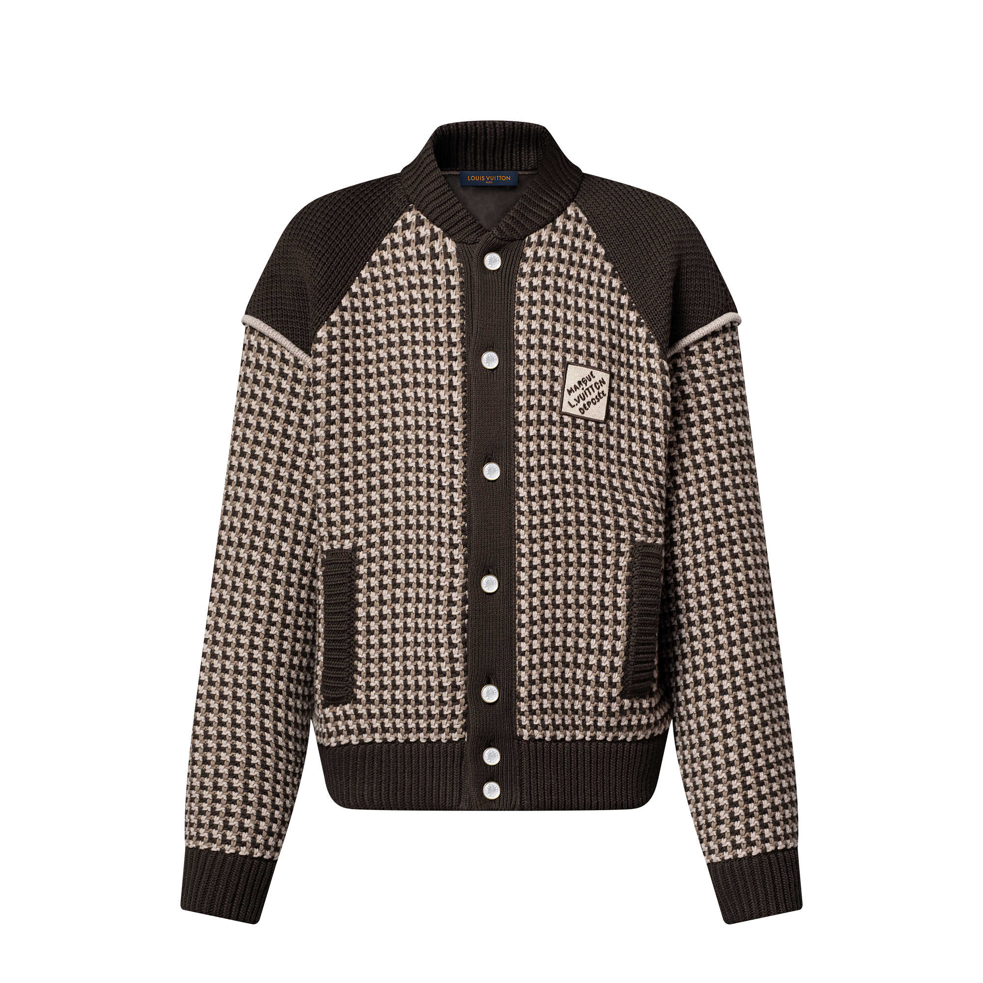  Ready-to-Wear Todas as Roupas Jaqueta Bomber em Malha de Algodão com Jacquard | Louis Vuitton ® (Zoom no Produto)