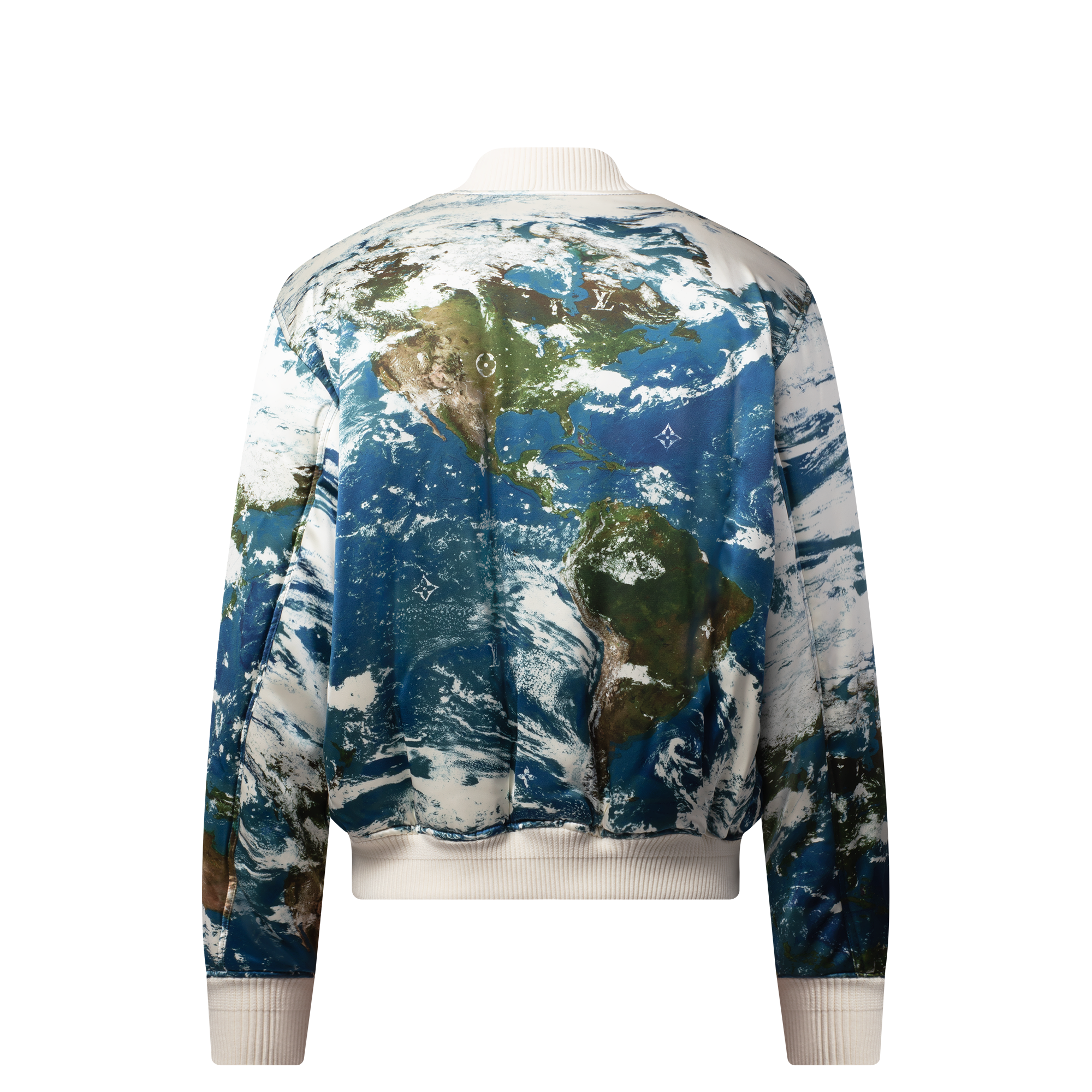  Ready-to-Wear Casacos e Agasalhos Jaqueta Bomber em Mescla de Seda Estampada | Louis Vuitton ® (Zoom no Produto)