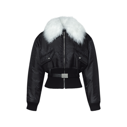Jaqueta Bomber Nanogram com Gola de Shearling – Vista Frontal