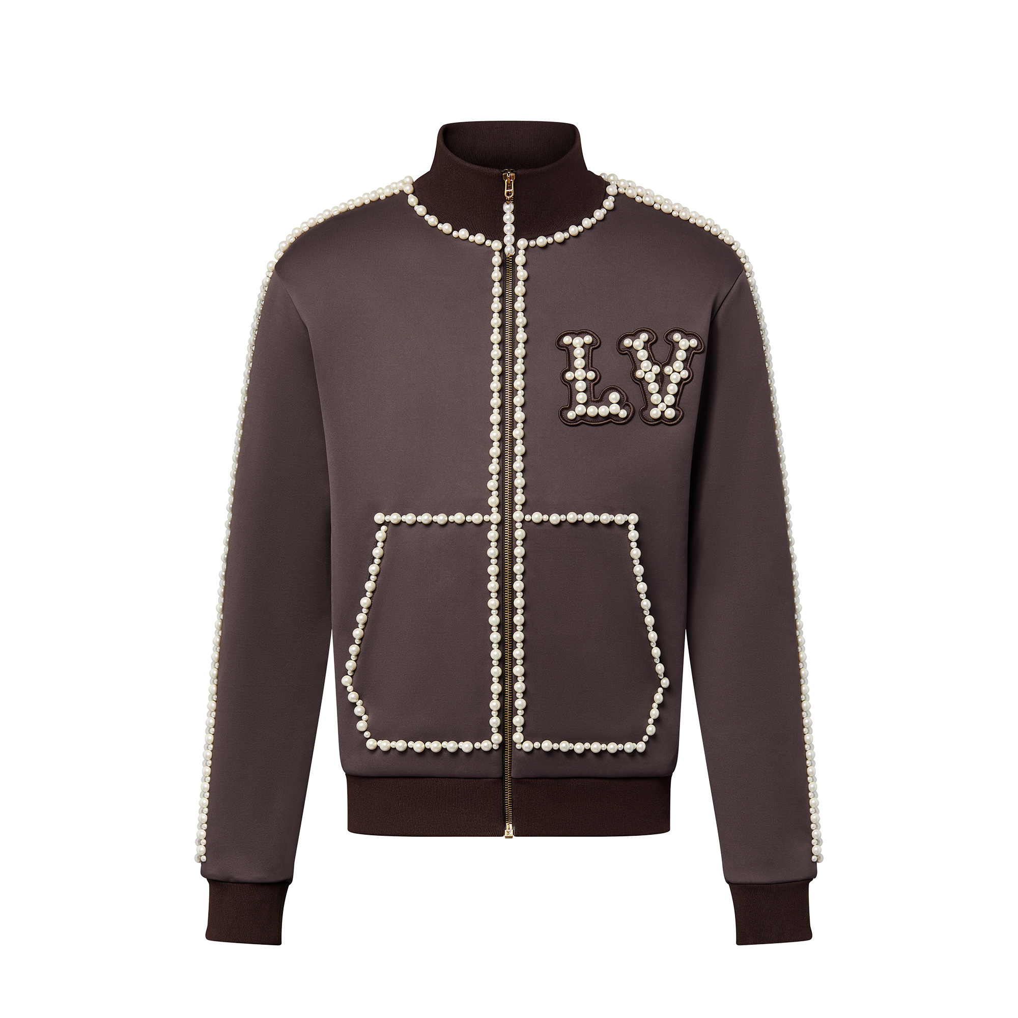  Ready-to-Wear Malhas e Moletons Jaqueta de Algodão Tecnológico Decorada com Pérolas | Louis Vuitton ® (Zoom no Produto)