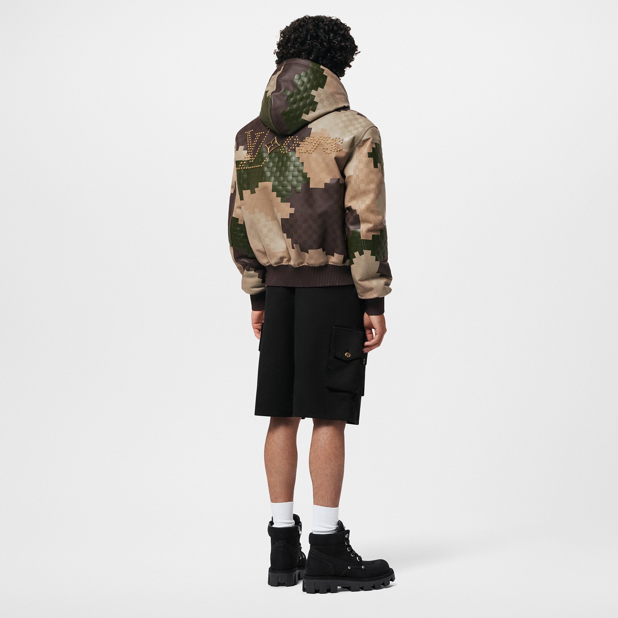  Ready-to-Wear Casacos e Agasalhos Jaqueta de Couro Damier com Capuz - Feita Sob Encomenda | Louis Vuitton ® (Zoom no Produto)