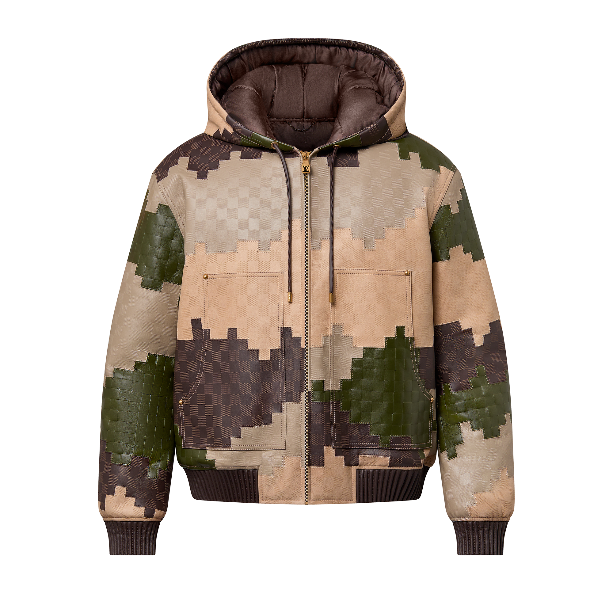 Ready-to-Wear Casacos e Agasalhos Jaqueta de Couro Damier com Capuz - Feita Sob Encomenda | Louis Vuitton ® (Zoom no Produto)