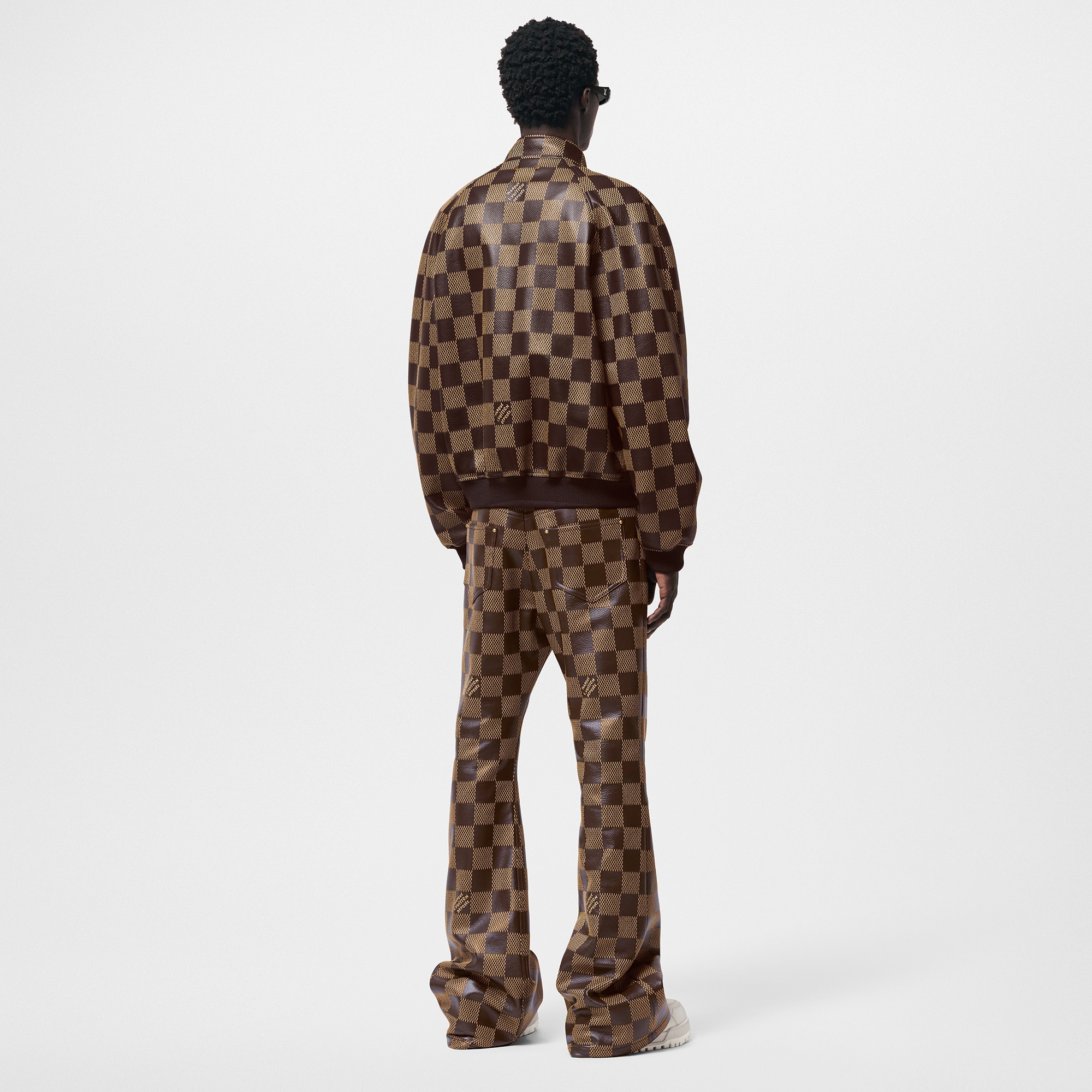  Discontinued Product Obs 9 Jaqueta de Couro Damier com Pied-de-poule | Louis Vuitton ® (Zoom no Produto)