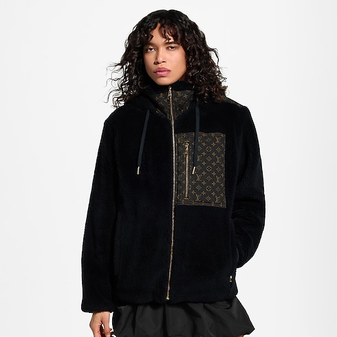 Jaqueta de Fleece com Detalhe Monogram – Vista Cortada