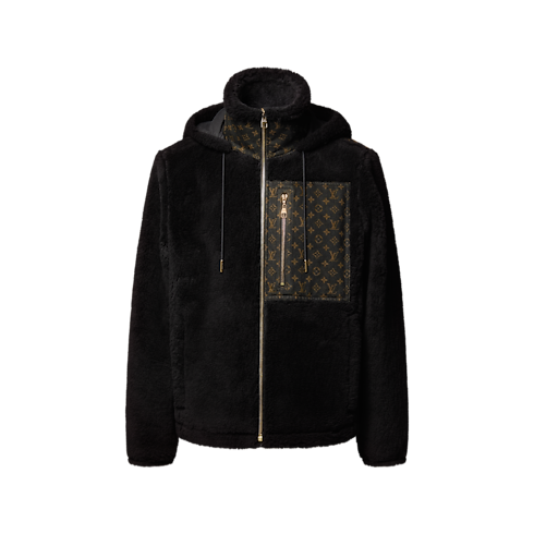 Jaqueta de Fleece com Detalhe Monogram – Vista Frontal