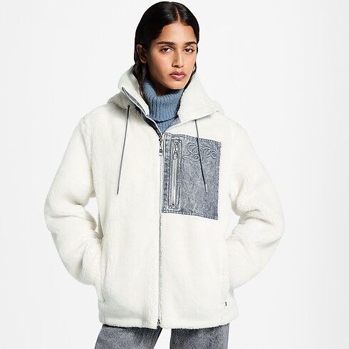 Jaqueta de Fleece com Detalhe Monogram – Vista Cortada