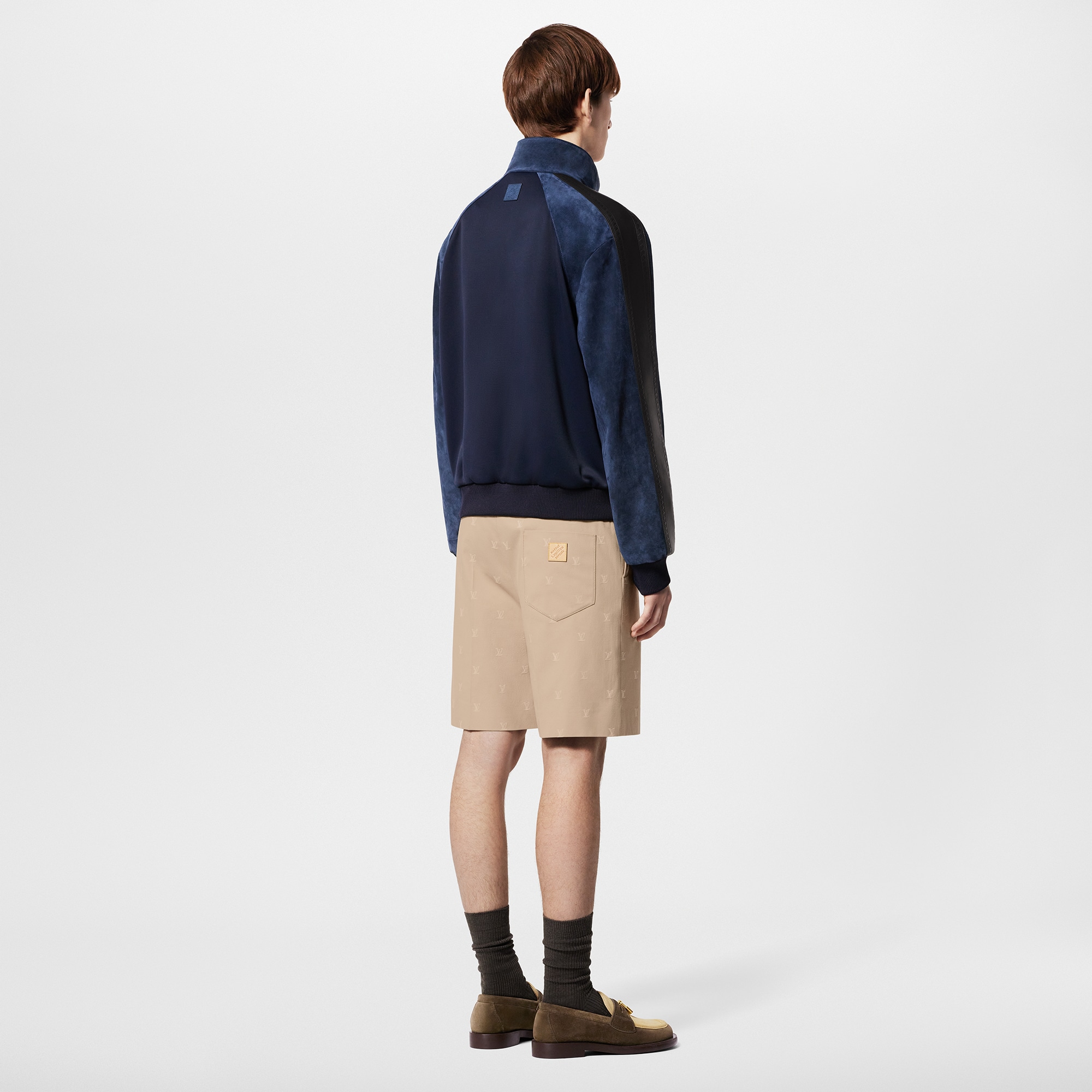  Discontinued Product Obs 12 Jaqueta de Suede e Jersey | Louis Vuitton ® (Zoom no Produto)