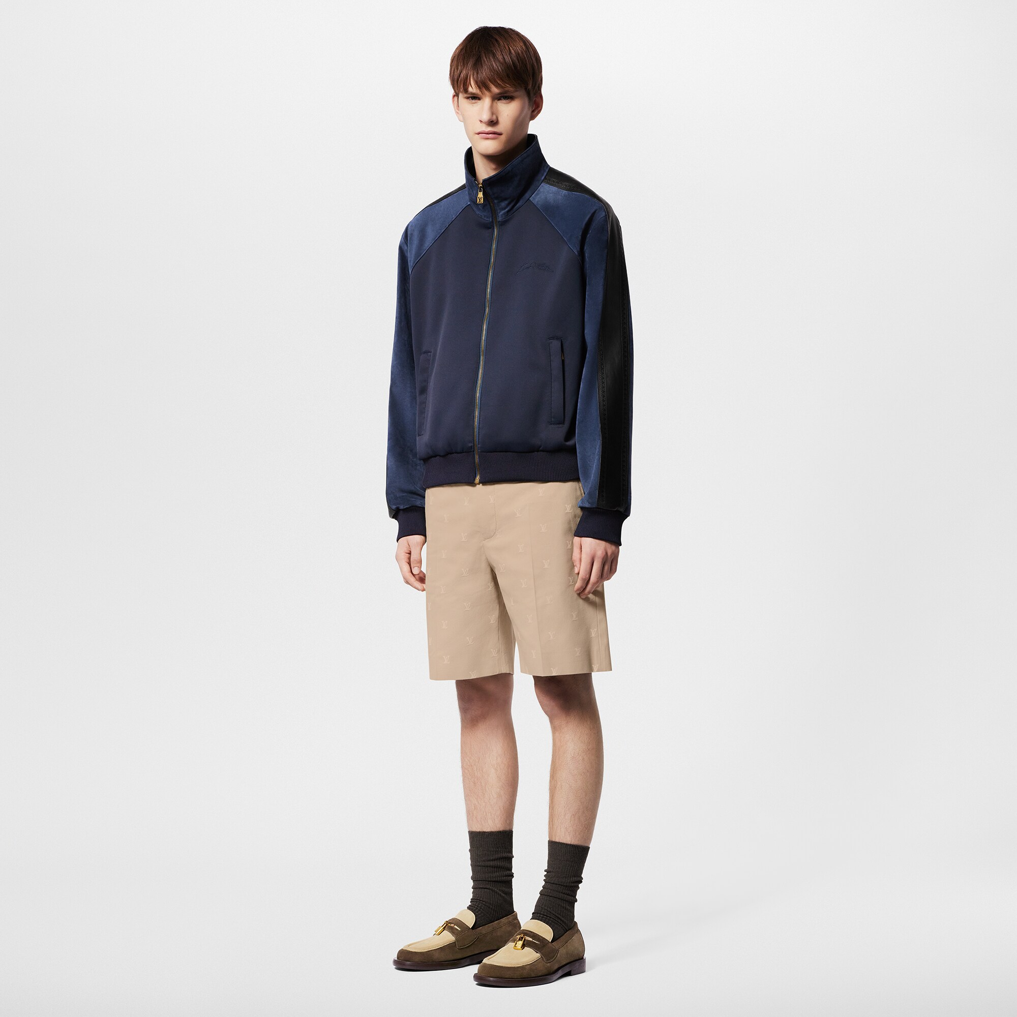  Discontinued Product Obs 12 Jaqueta de Suede e Jersey | Louis Vuitton ® (Zoom no Produto)