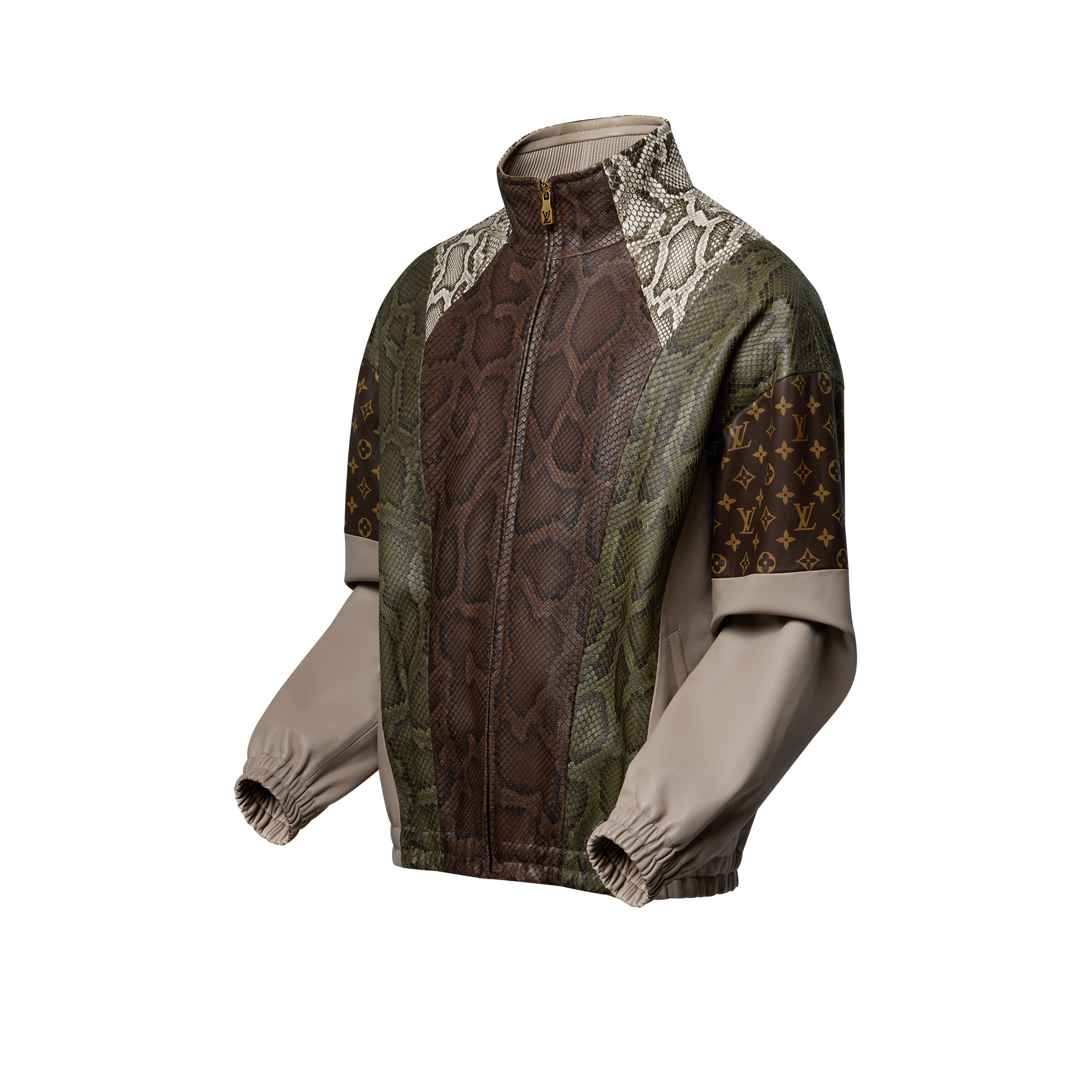  Ready-to-Wear Casacos e Agasalhos Jaqueta em Couro de Cordeiro e Couro Píton | Louis Vuitton ® (Zoom no Produto)
