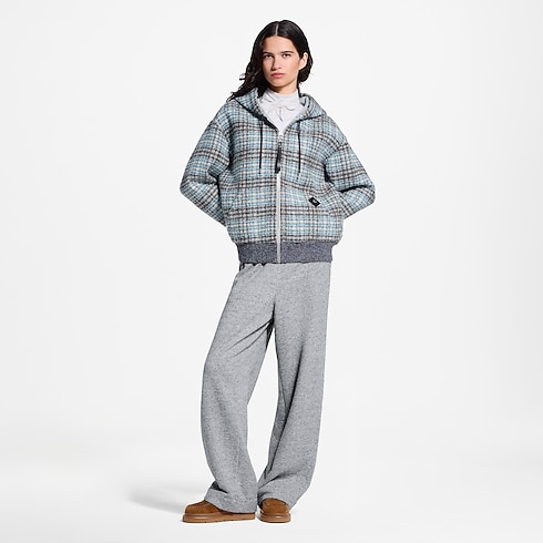 Jaqueta Esportiva em Tweed Xadrez com Zíper – No Corpo