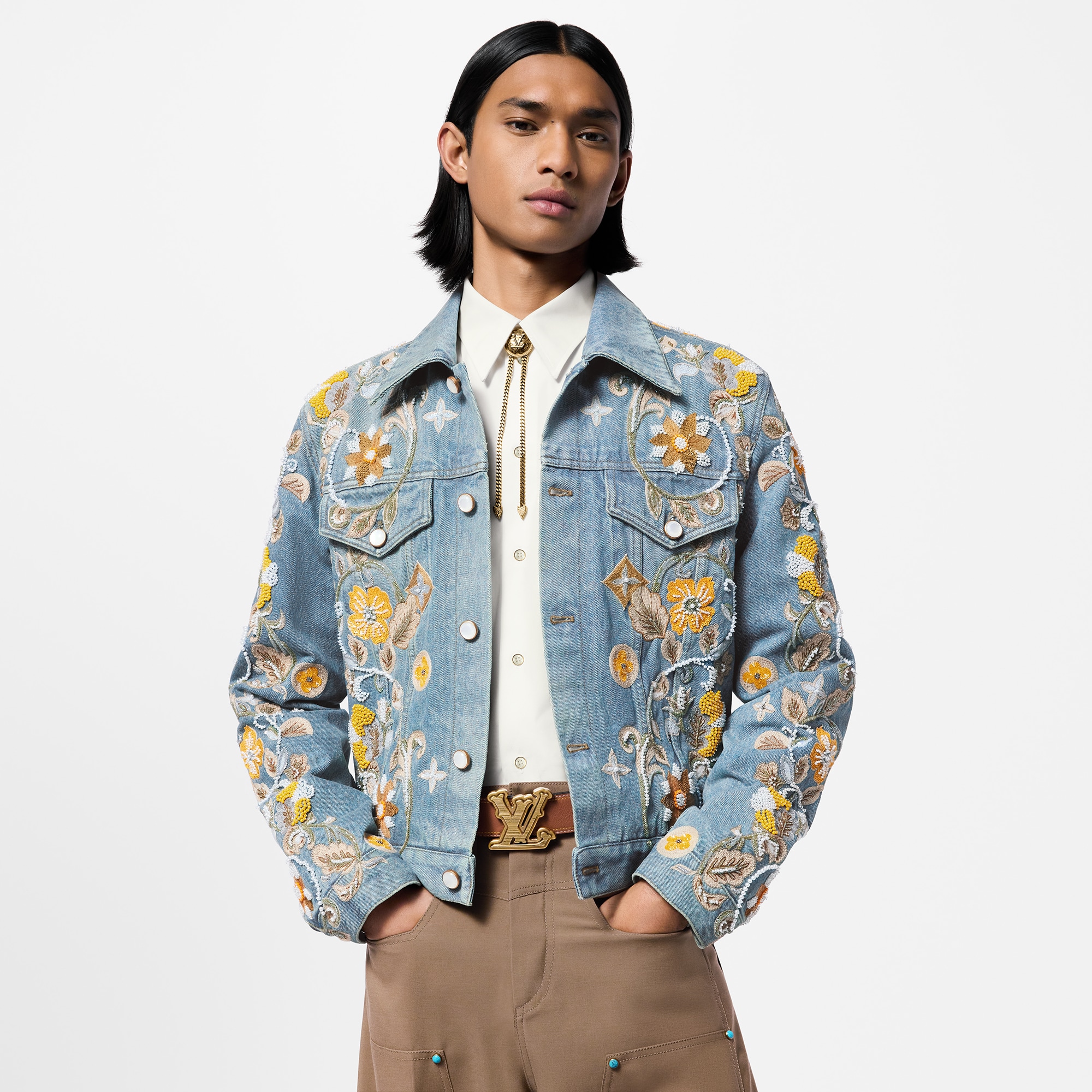  Ready-to-Wear Casacos e Agasalhos Jaqueta Jeans Bordada - Feita sob Encomenda | Louis Vuitton ® (Zoom no Produto)