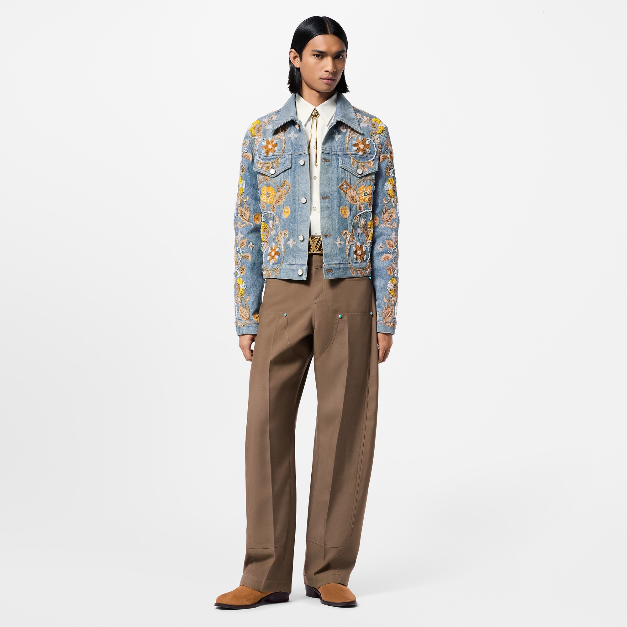  Ready-to-Wear Casacos e Agasalhos Jaqueta Jeans Bordada - Feita sob Encomenda | Louis Vuitton ® (Zoom no Produto)