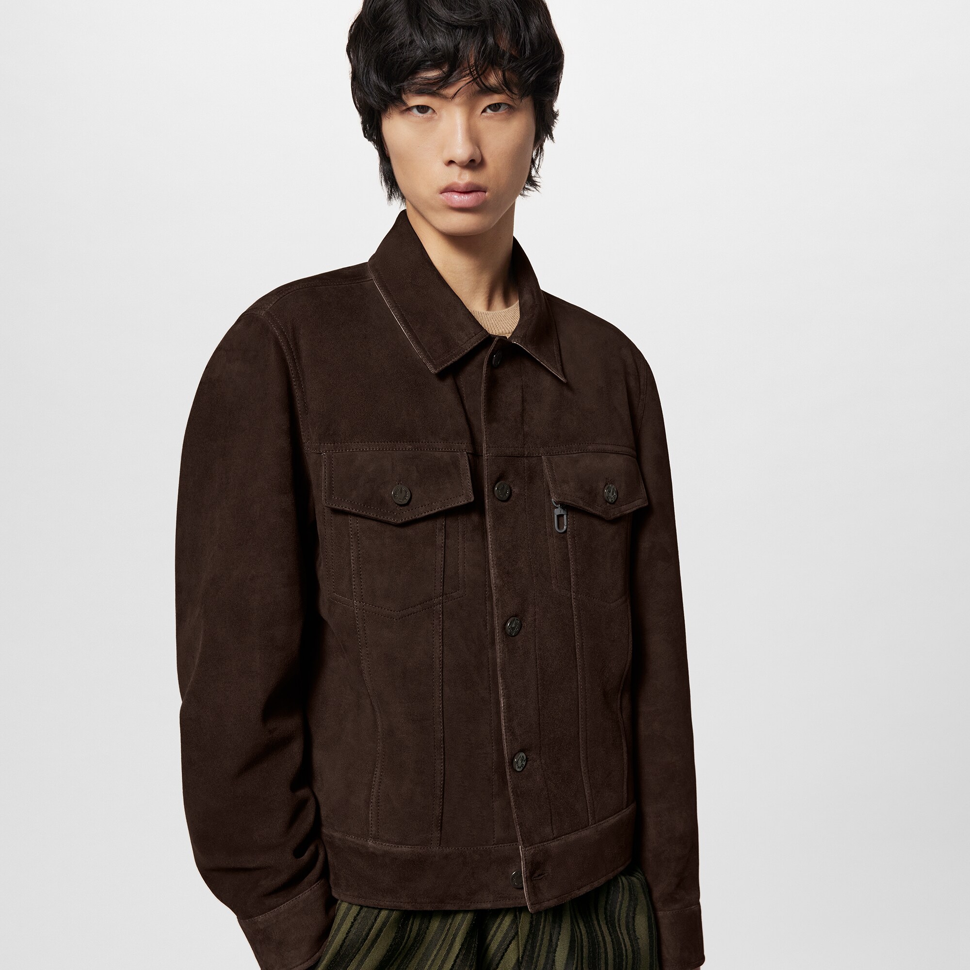  Ready-to-Wear Casacos e Agasalhos Jaqueta Jeans com Suede | Louis Vuitton ® (Zoom no Produto)