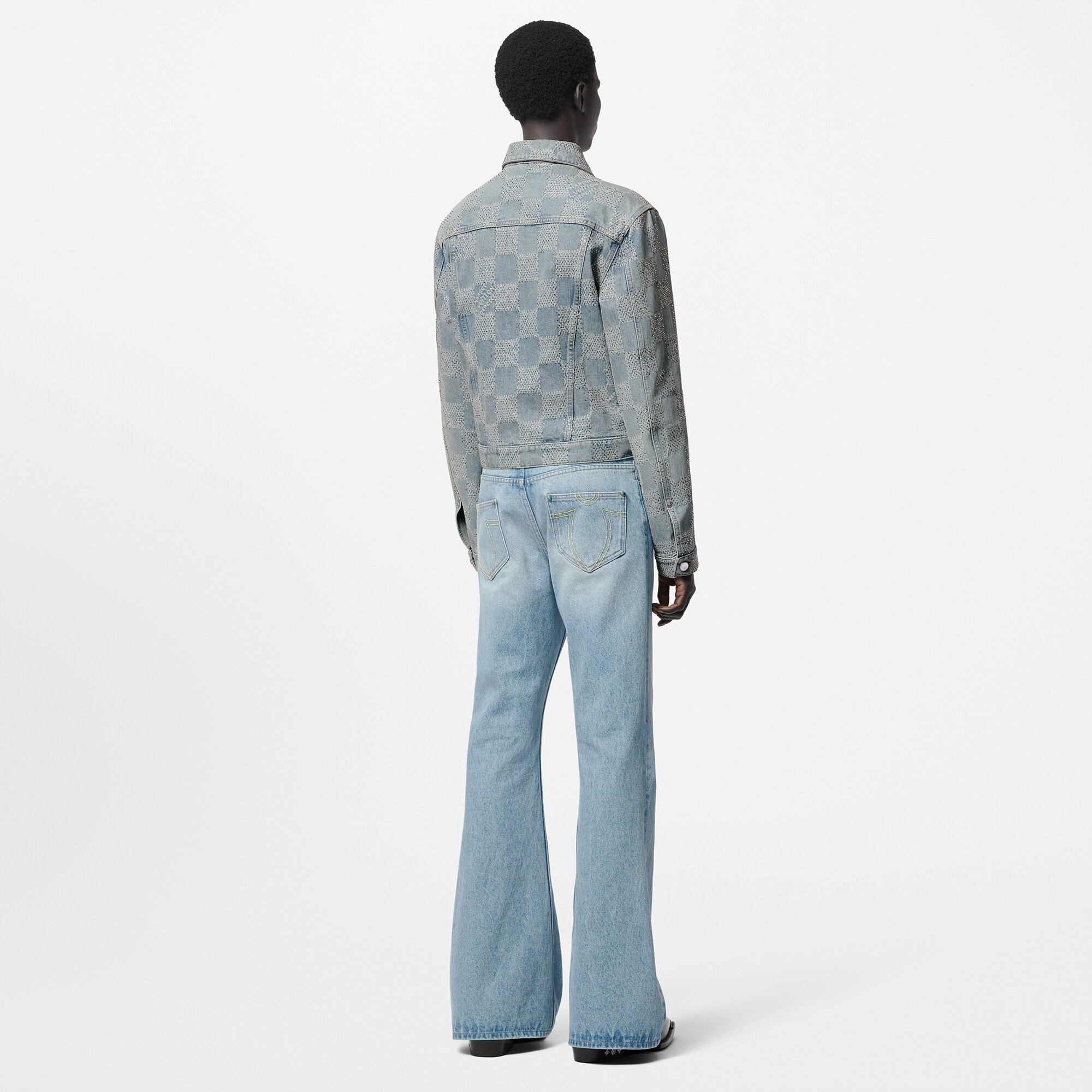  Ready-to-Wear Casacos e Agasalhos Jaqueta Jeans Damier Bordada - Feita sob Encomenda | Louis Vuitton ® (Zoom no Produto)