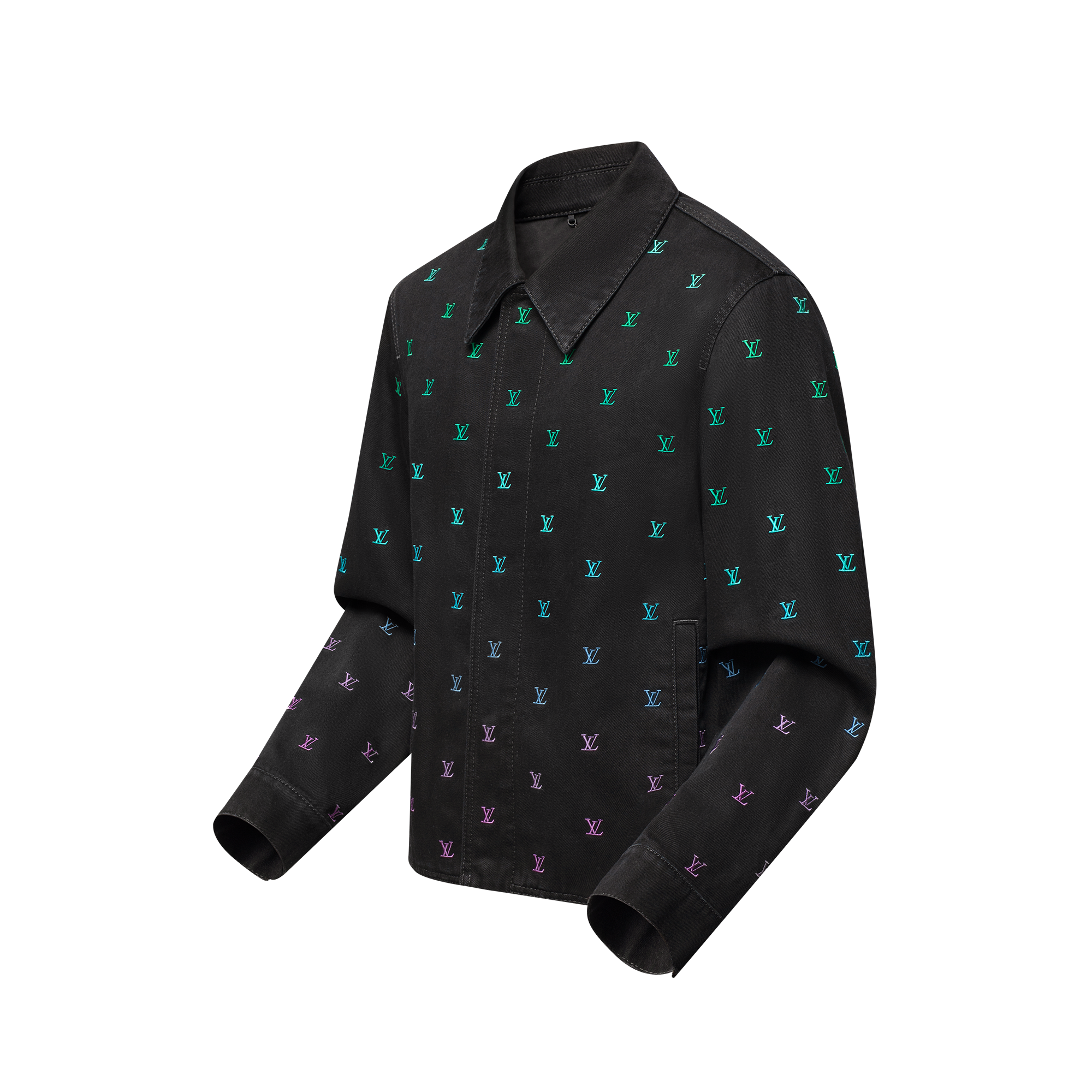  Ready-to-Wear Casacos e Agasalhos Jaqueta Jeans Esportiva com Bordado LV Blason em Degradé | Louis Vuitton ® (Zoom no Produto)