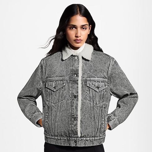Jaqueta Jeans Forrada com Fleece – Vista Cortada